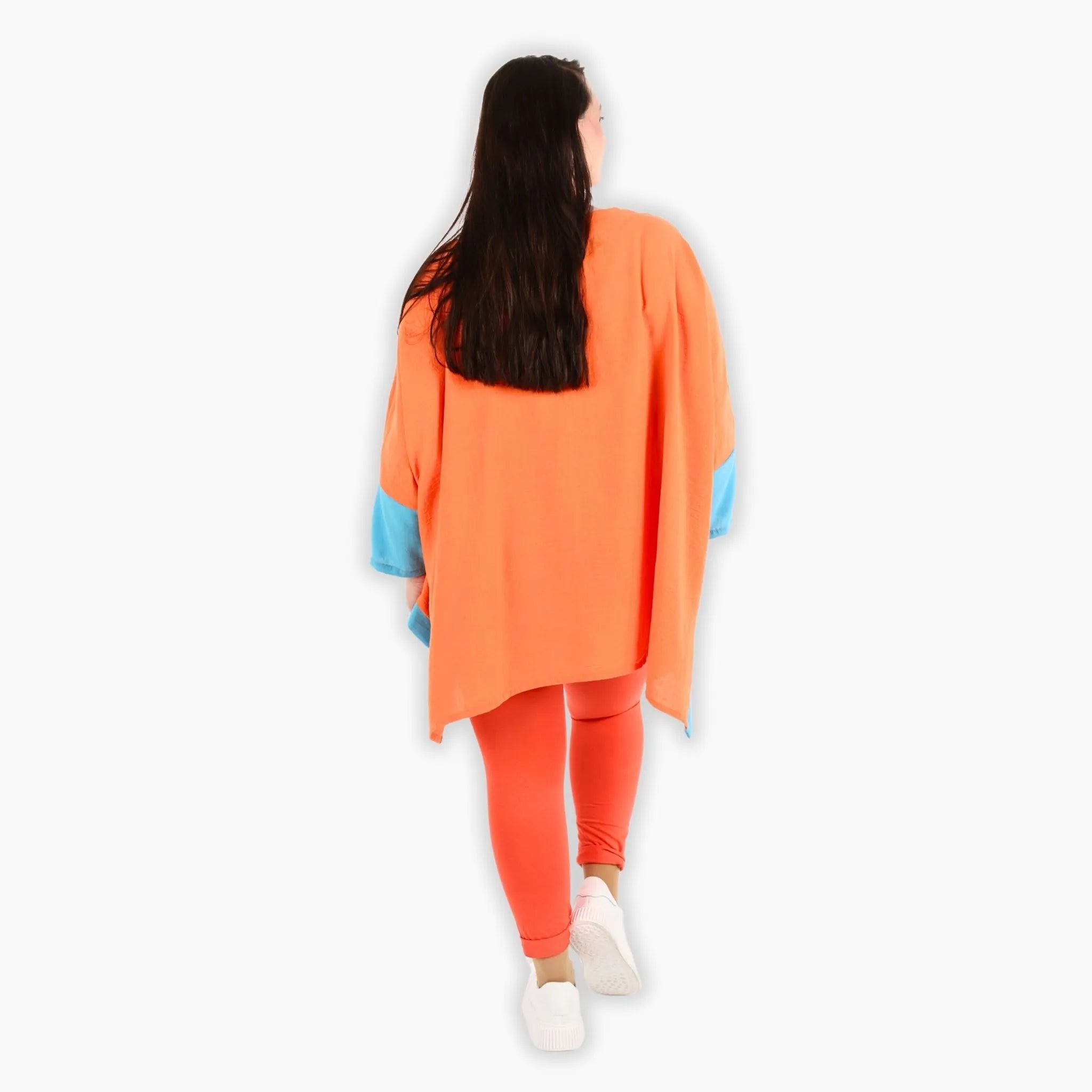 AKH 2413 Big Shirt, Orange-Turquoise