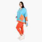 AKH 2413 Big Shirt, Turquoise-Orange