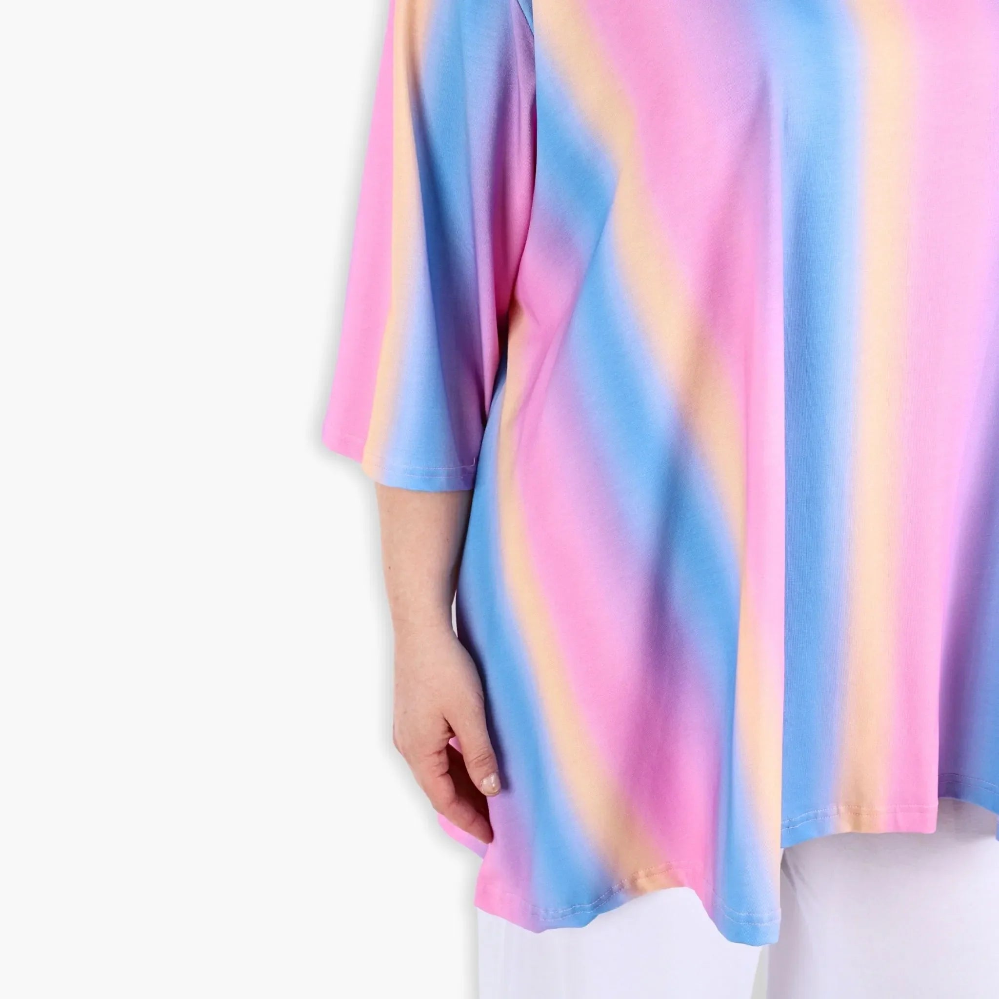 AKH 593 Big Shirt, Pink-Blue-Orange