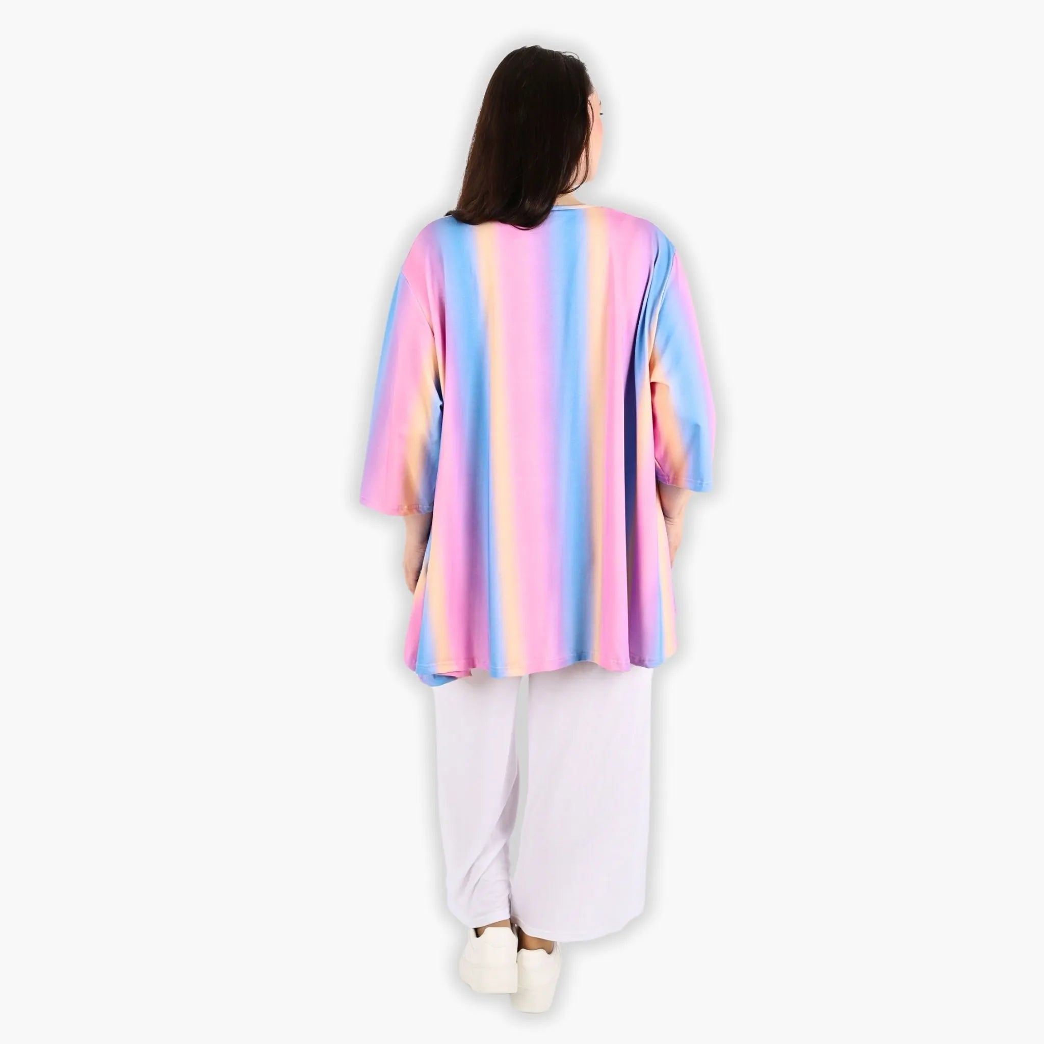 AKH 593 Big Shirt, Pink-Blue-Orange