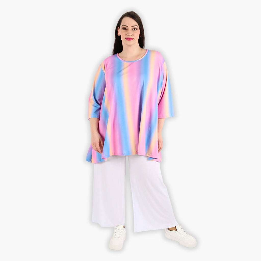 AKH 593 Big Shirt, Pink-Blue-Orange