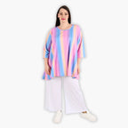 AKH 593 Big Shirt, Pink-Blue-Orange