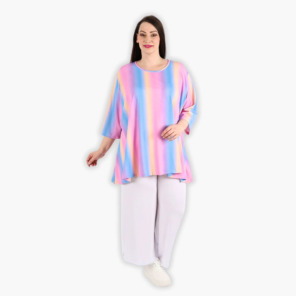AKH 593 Big Shirt, Pink-Blue-Orange