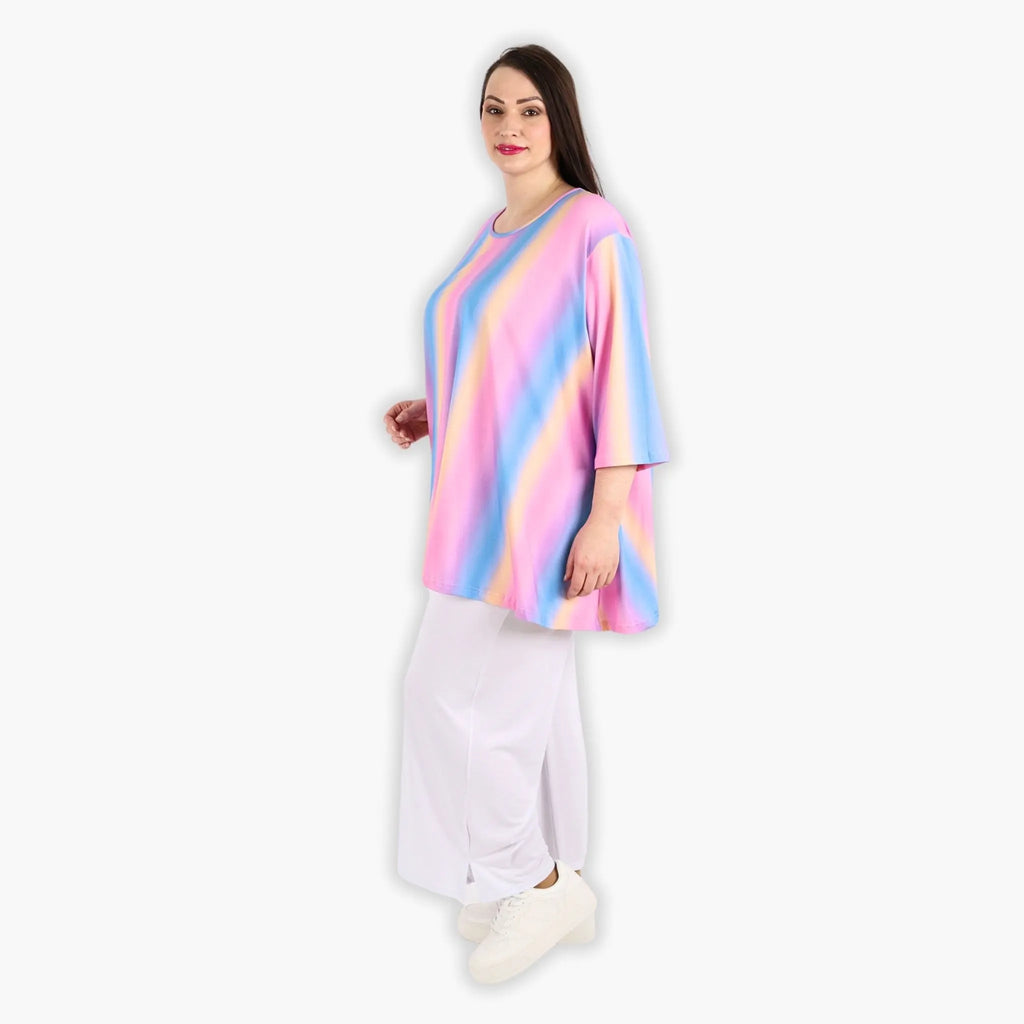 AKH 593 Big Shirt, Pink-Blue-Orange