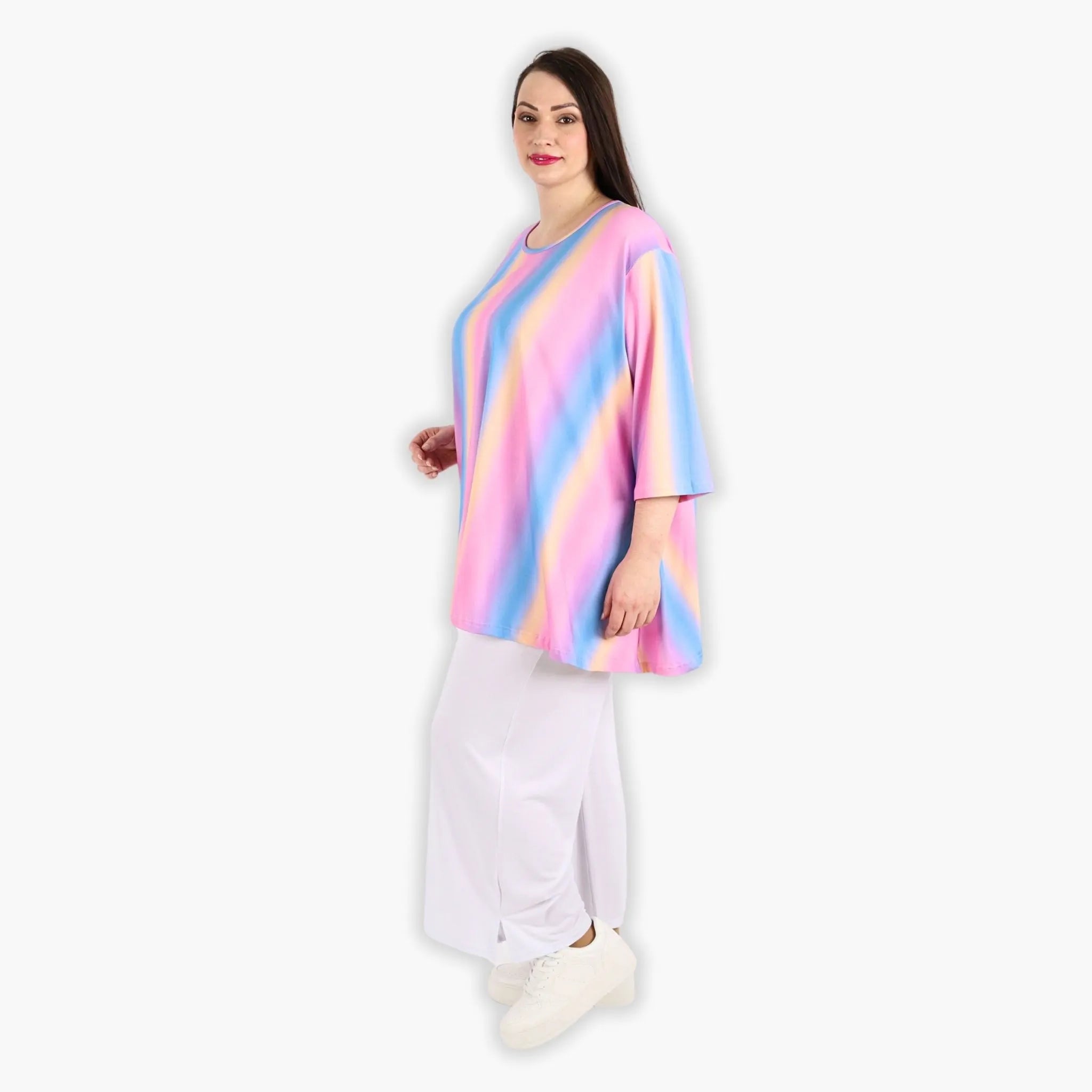 AKH 593 Big Shirt, Pink-Blue-Orange