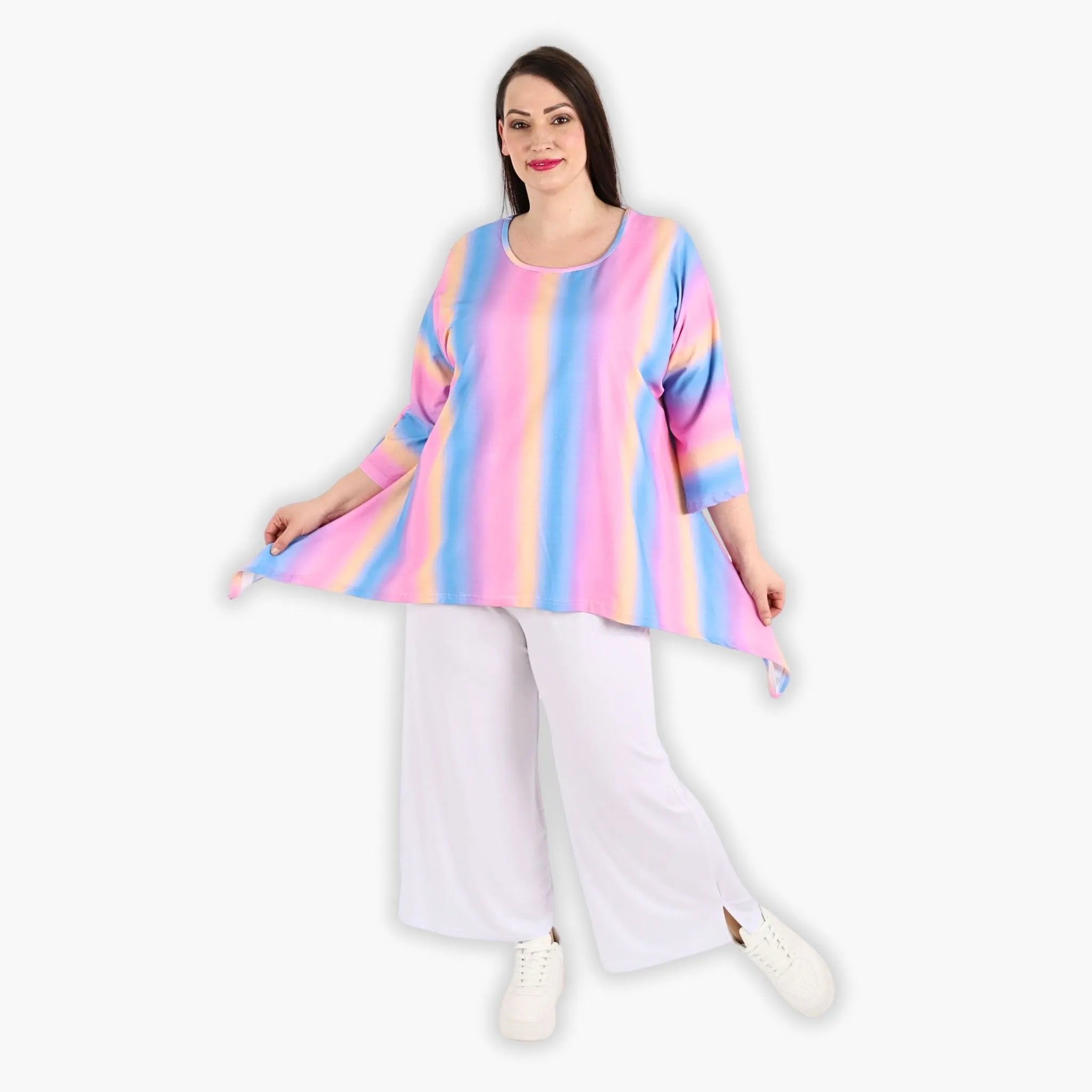 AKH 6588 Big Shirt, Pink-Blue-Orange