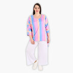 AKH 6588 Big Shirt, Pink-Blue-Orange