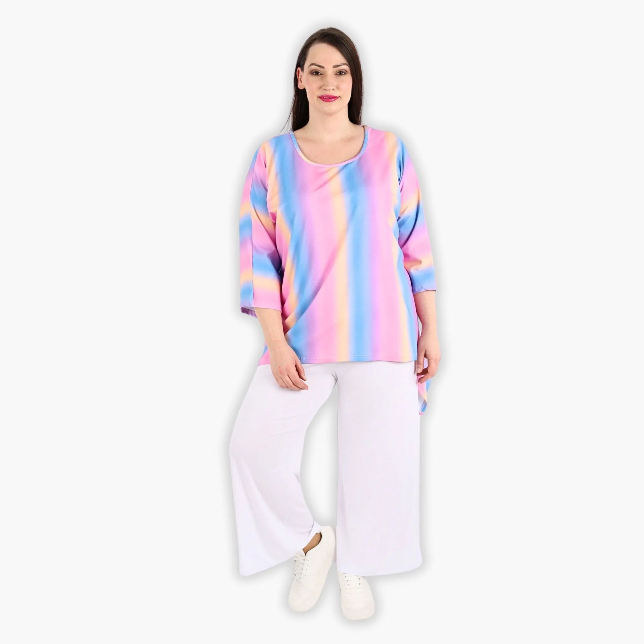 AKH 6588 Big Shirt, Pink-Blue-Orange