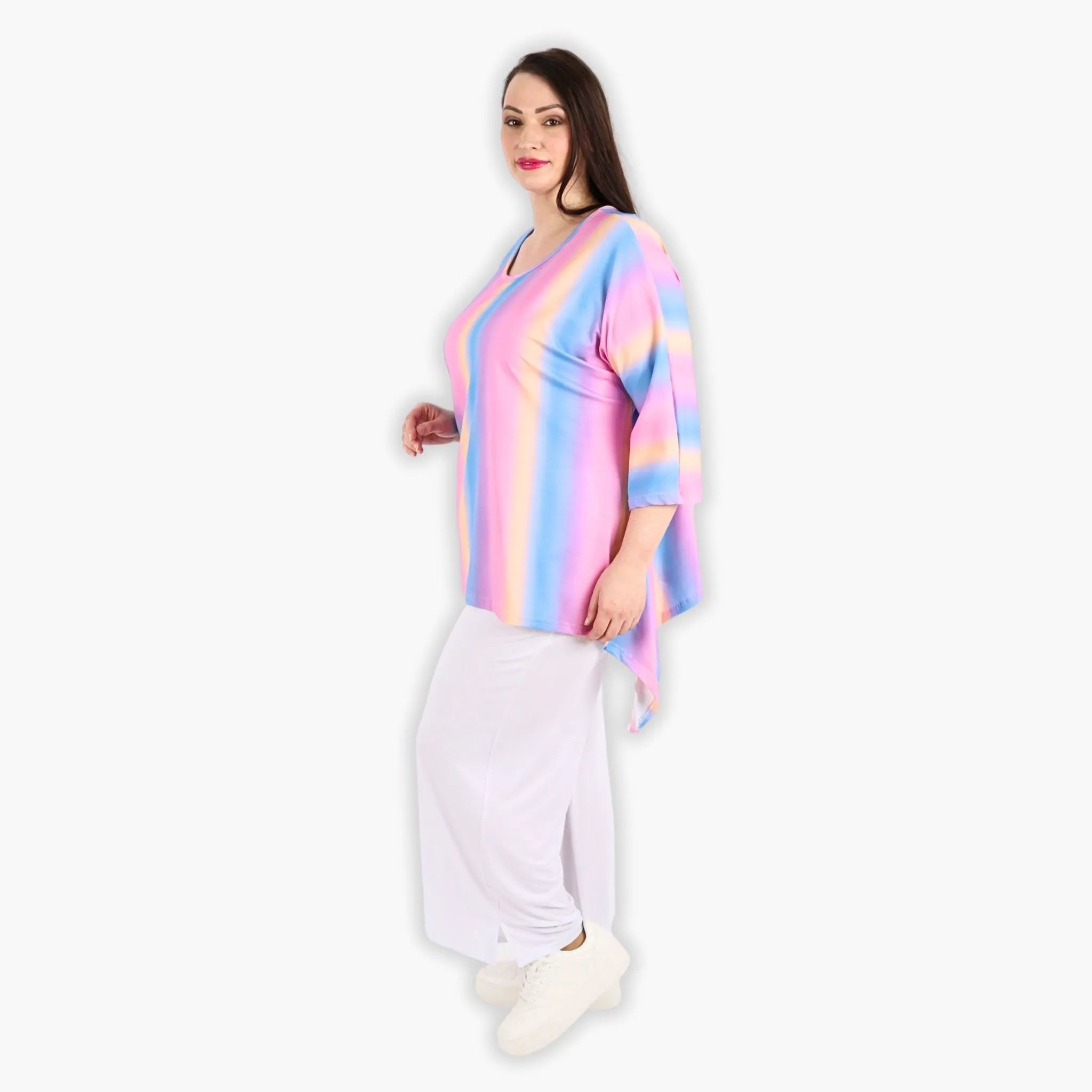 AKH 6588 Big Shirt, Pink-Blue-Orange