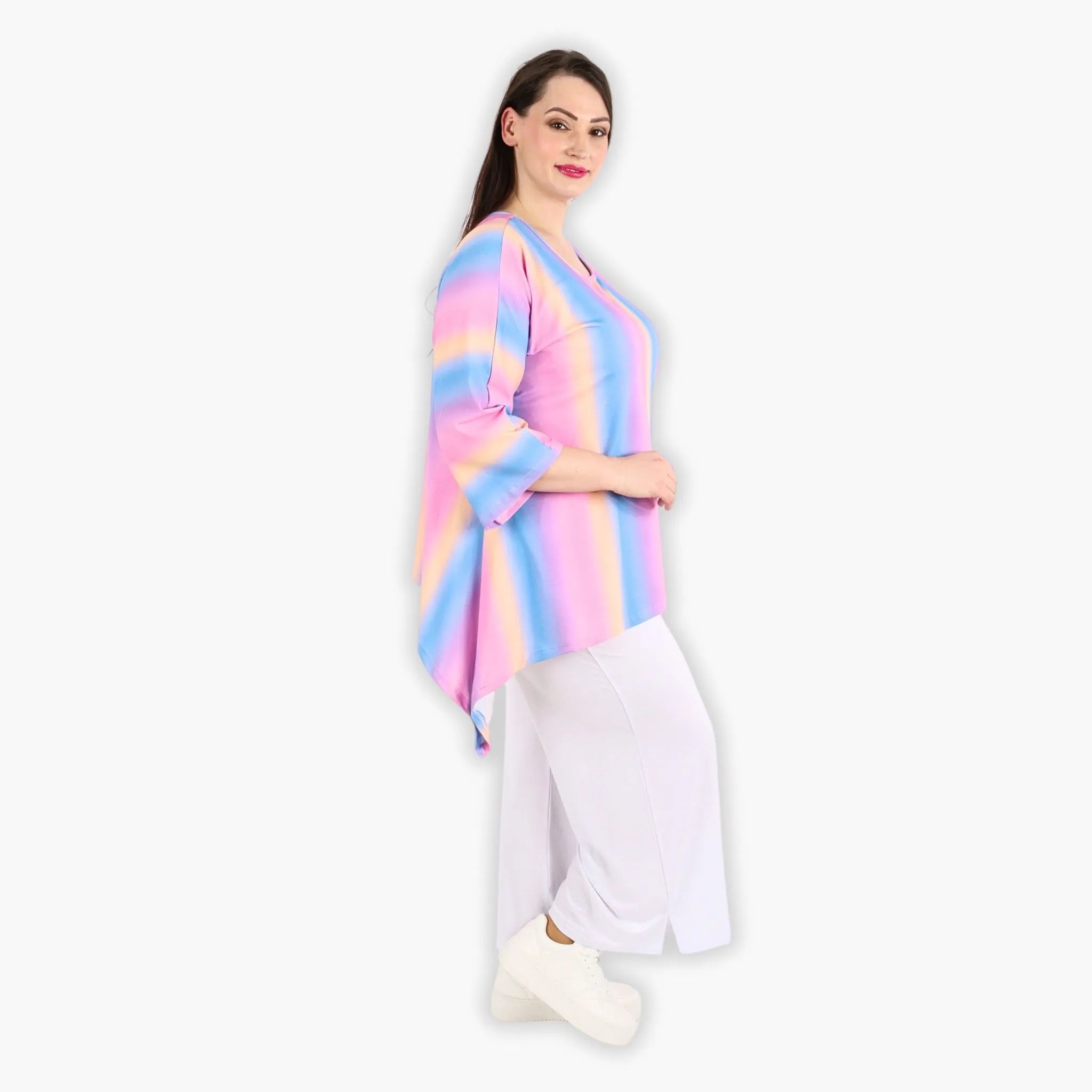 AKH 6588 Big Shirt, Pink-Blue-Orange