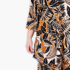 AKH 593 Big Shirt, Black-Cognac-Beige
