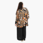AKH 593 Big Shirt, Black-Cognac-Beige