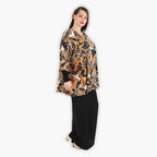 AKH 593 Big Shirt, Black-Cognac-Beige