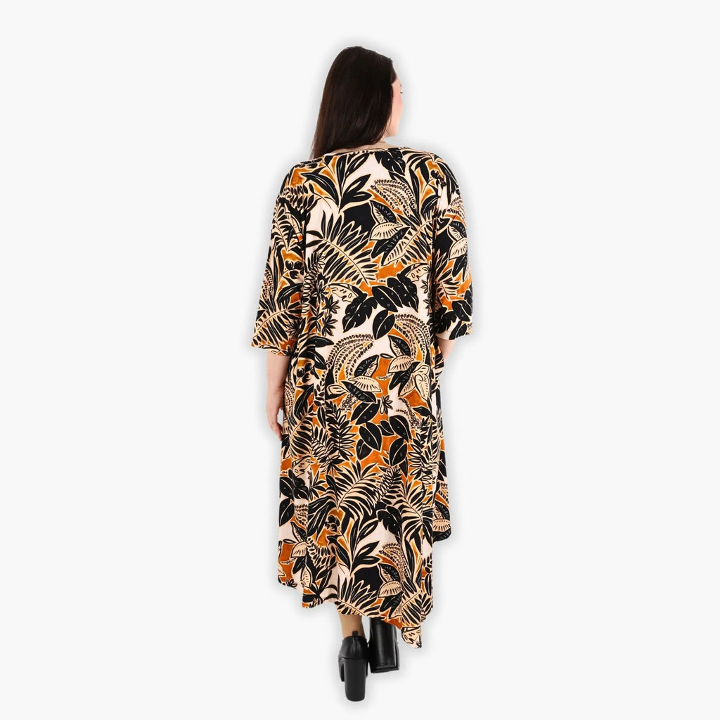 AKH 1927 dress, black-cognac-beige