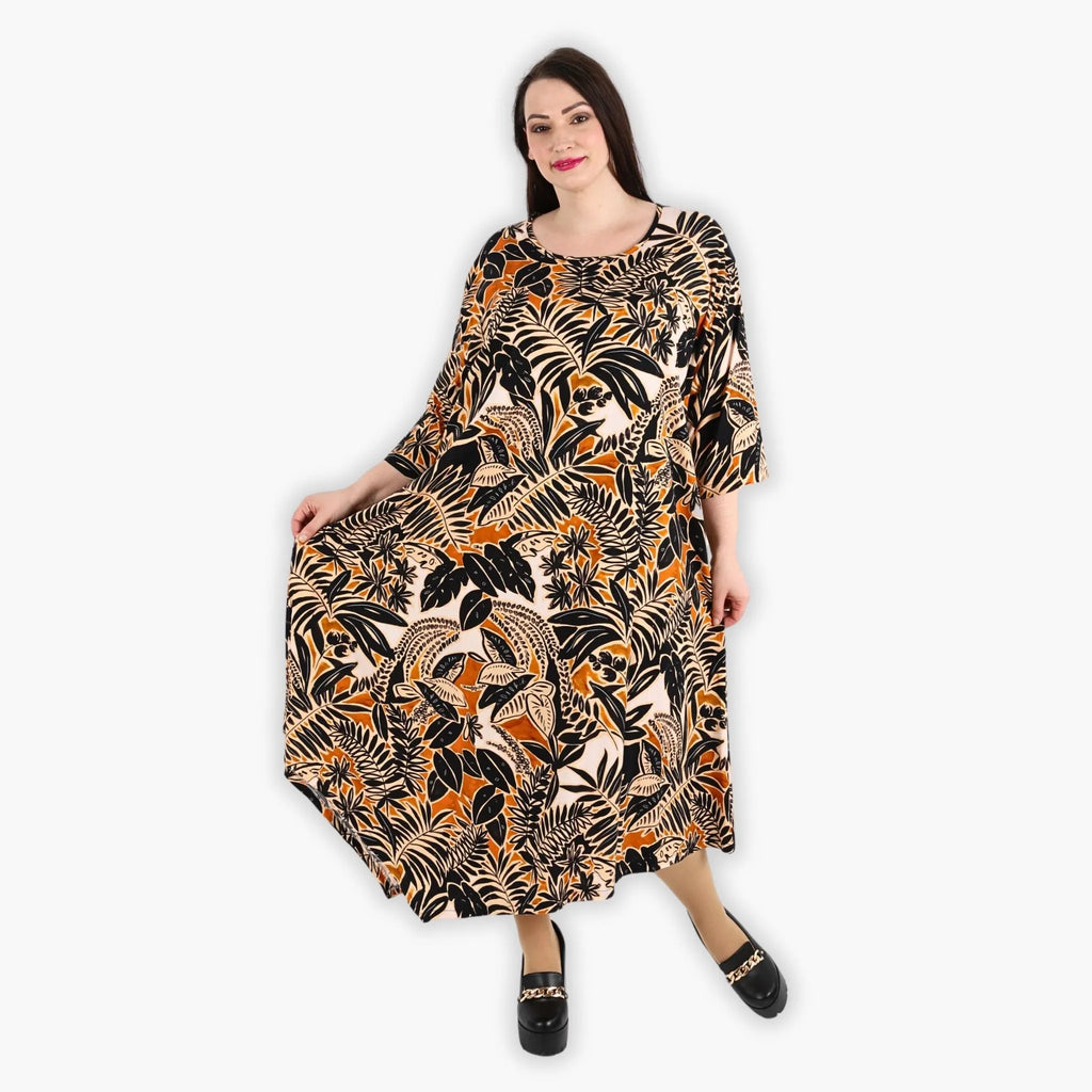 AKH 1927 dress, black-cognac-beige