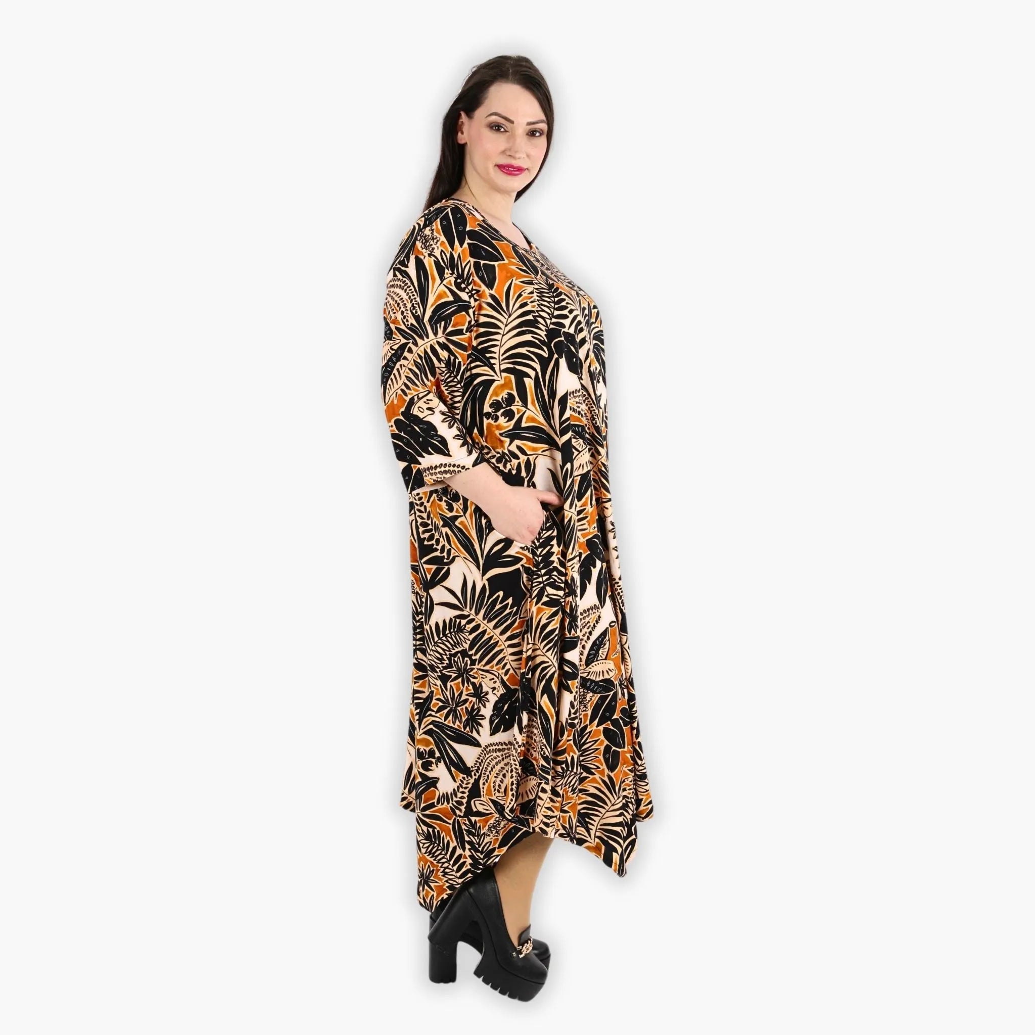 AKH 1927 dress, black-cognac-beige