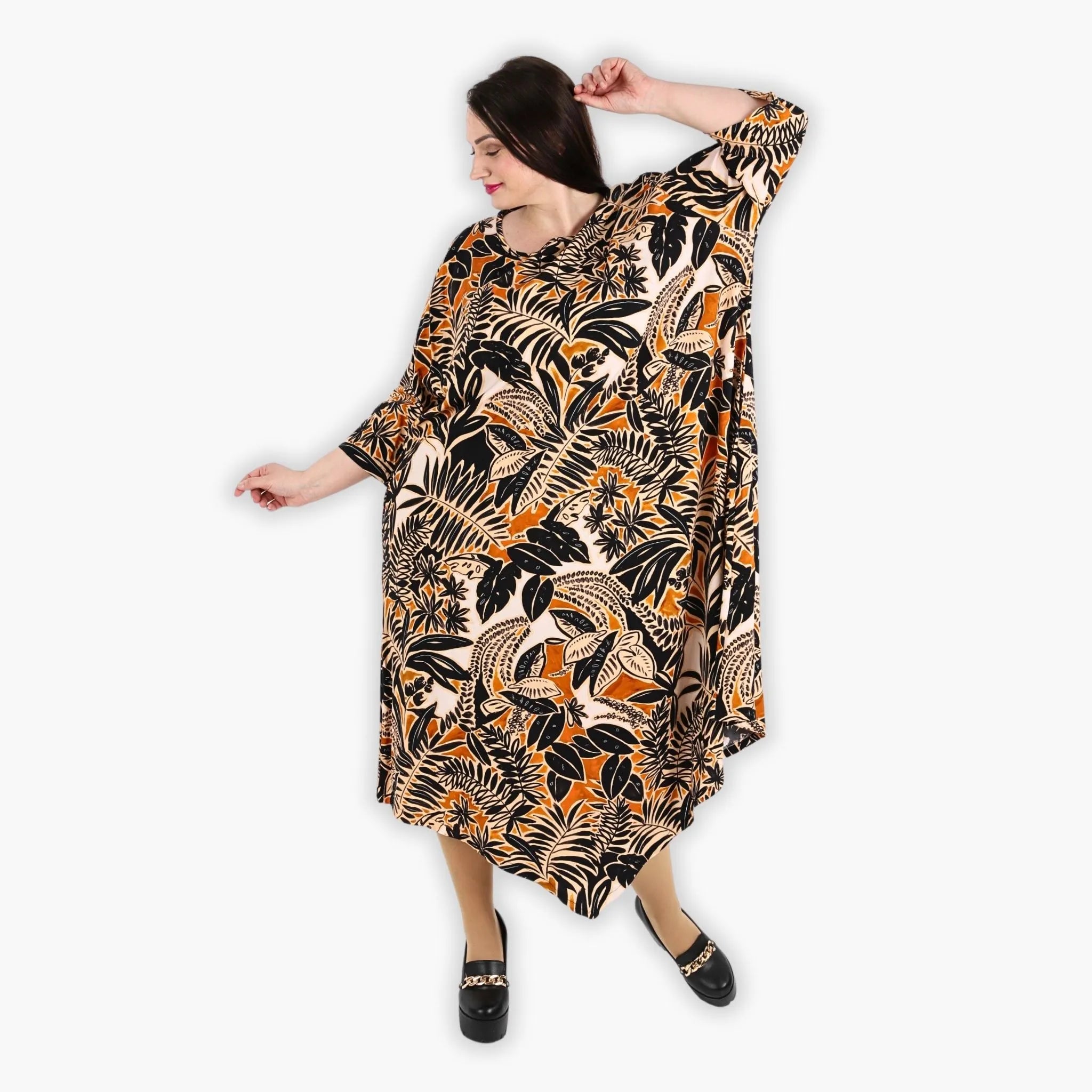 AKH 1927 dress, black-cognac-beige
