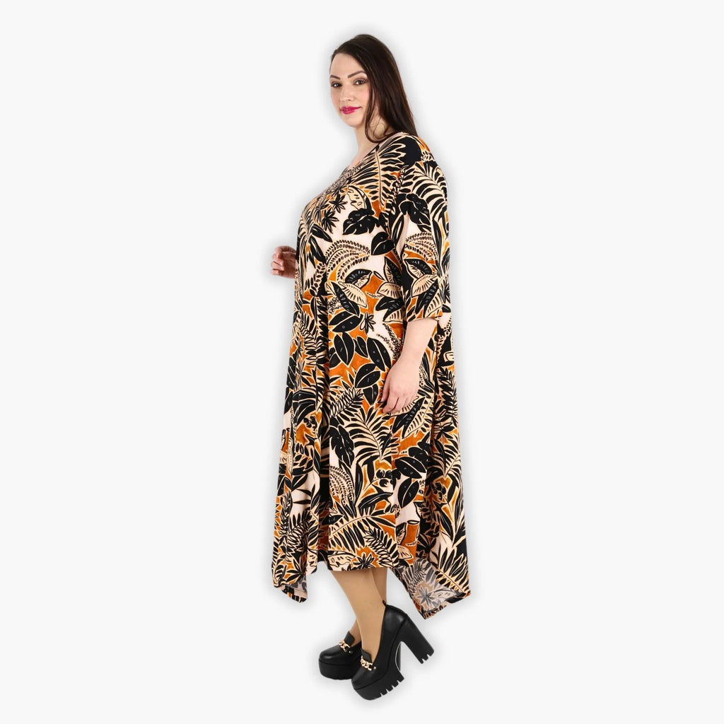 AKH 1927 dress, black-cognac-beige