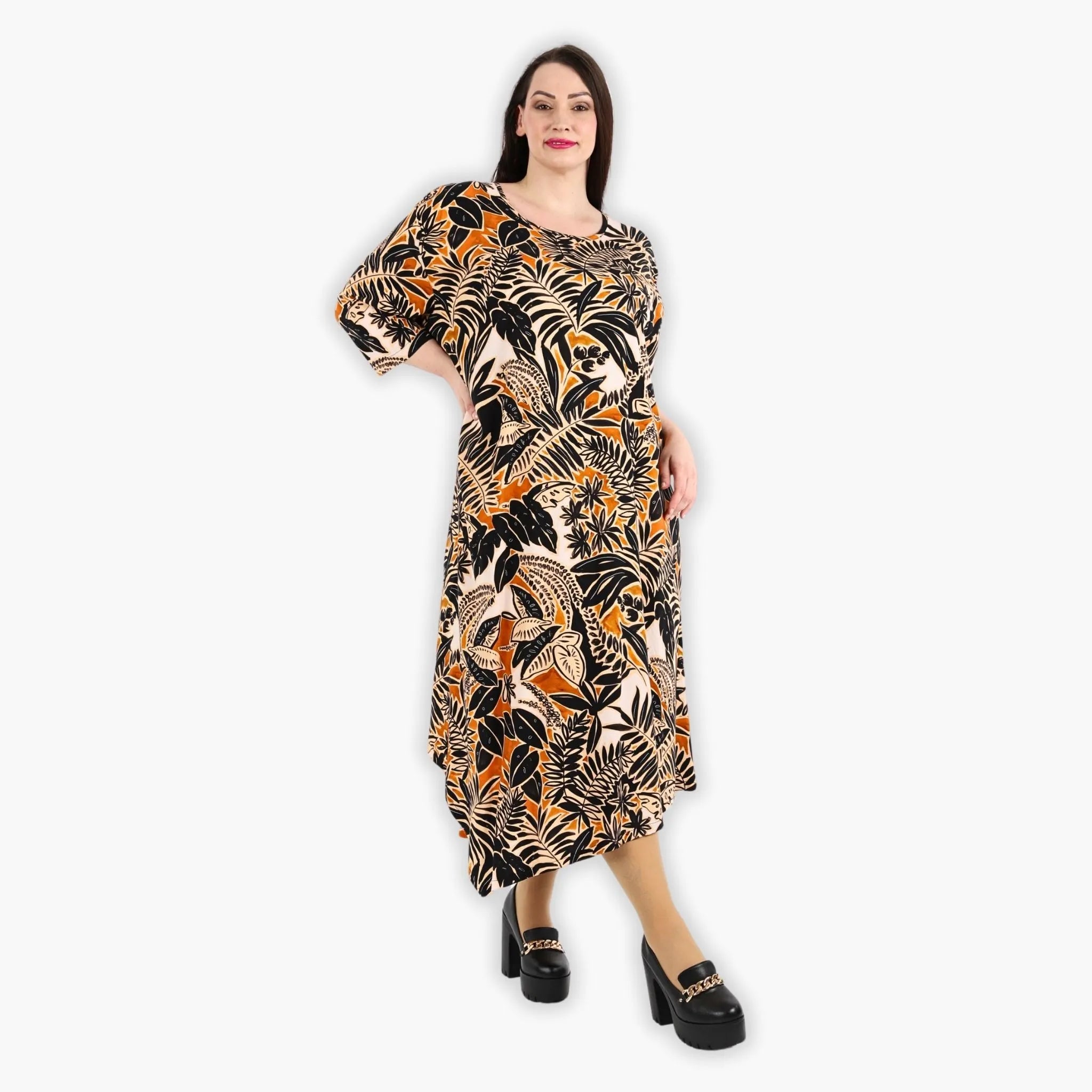 AKH 1927 dress, black-cognac-beige