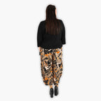 Pantalon AKH 8069, noir-cognac-beige