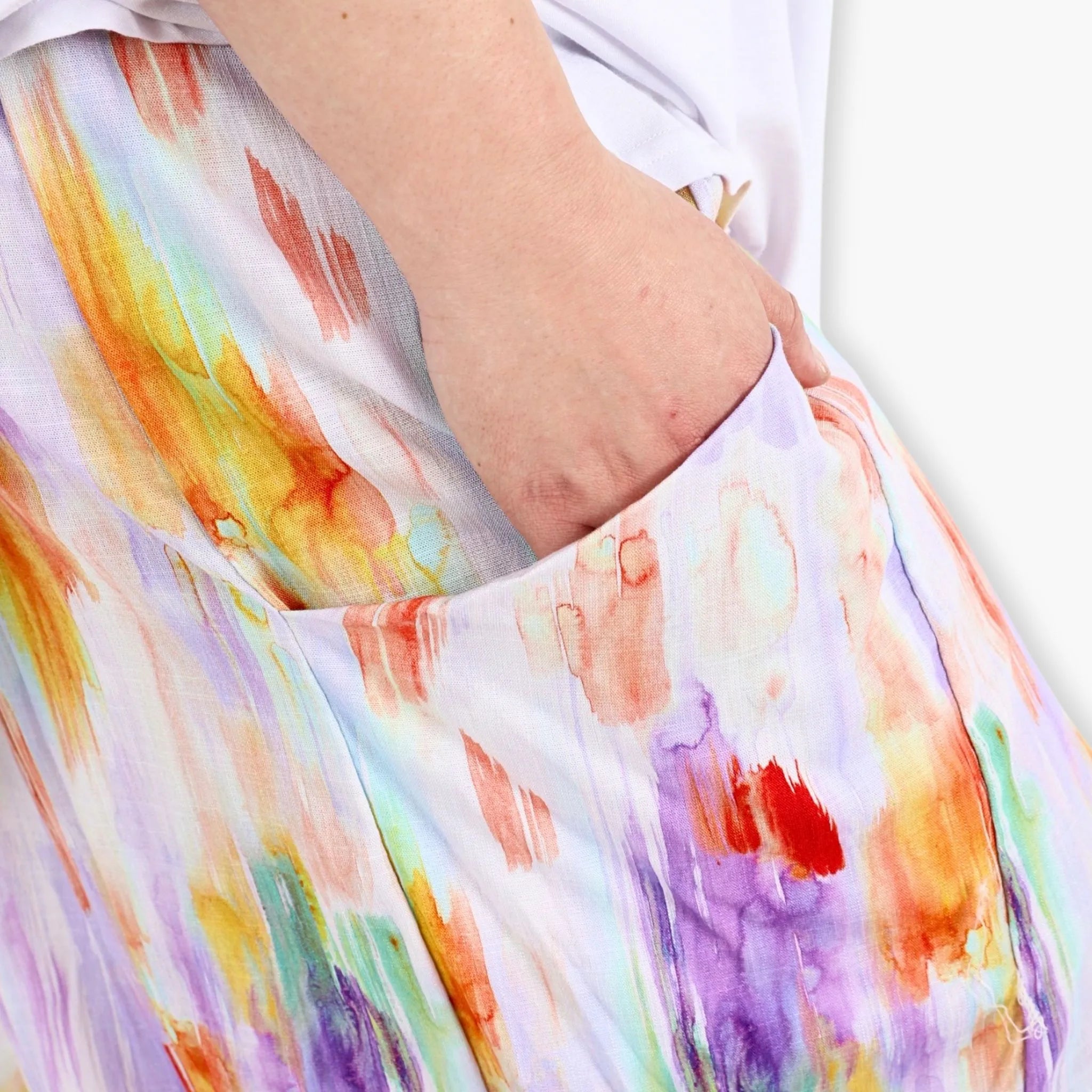 AKH 8069 Trousers, White-Lilac-Orange