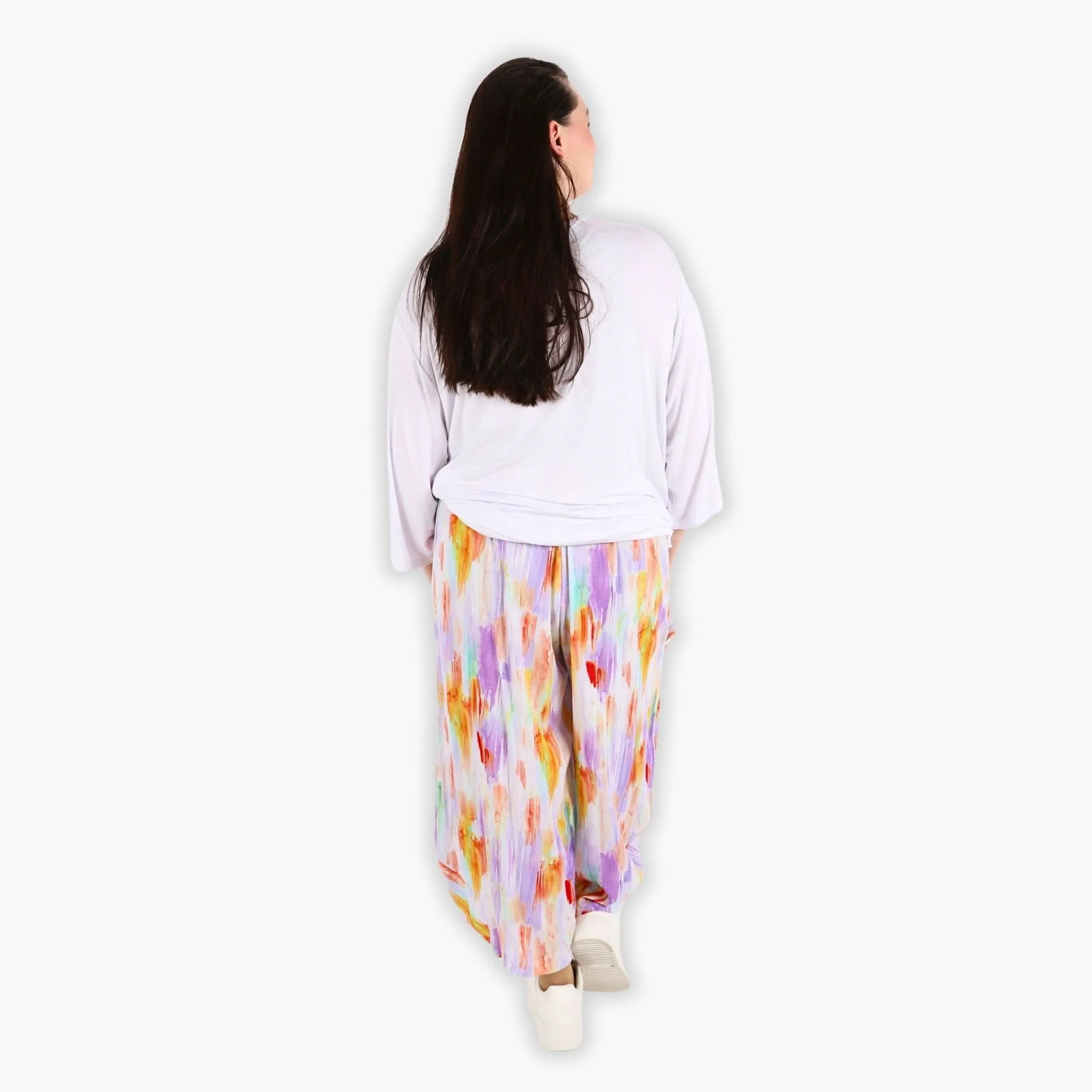 AKH 8069 Trousers, White-Lilac-Orange
