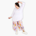 AKH 8069 Trousers, White-Lilac-Orange