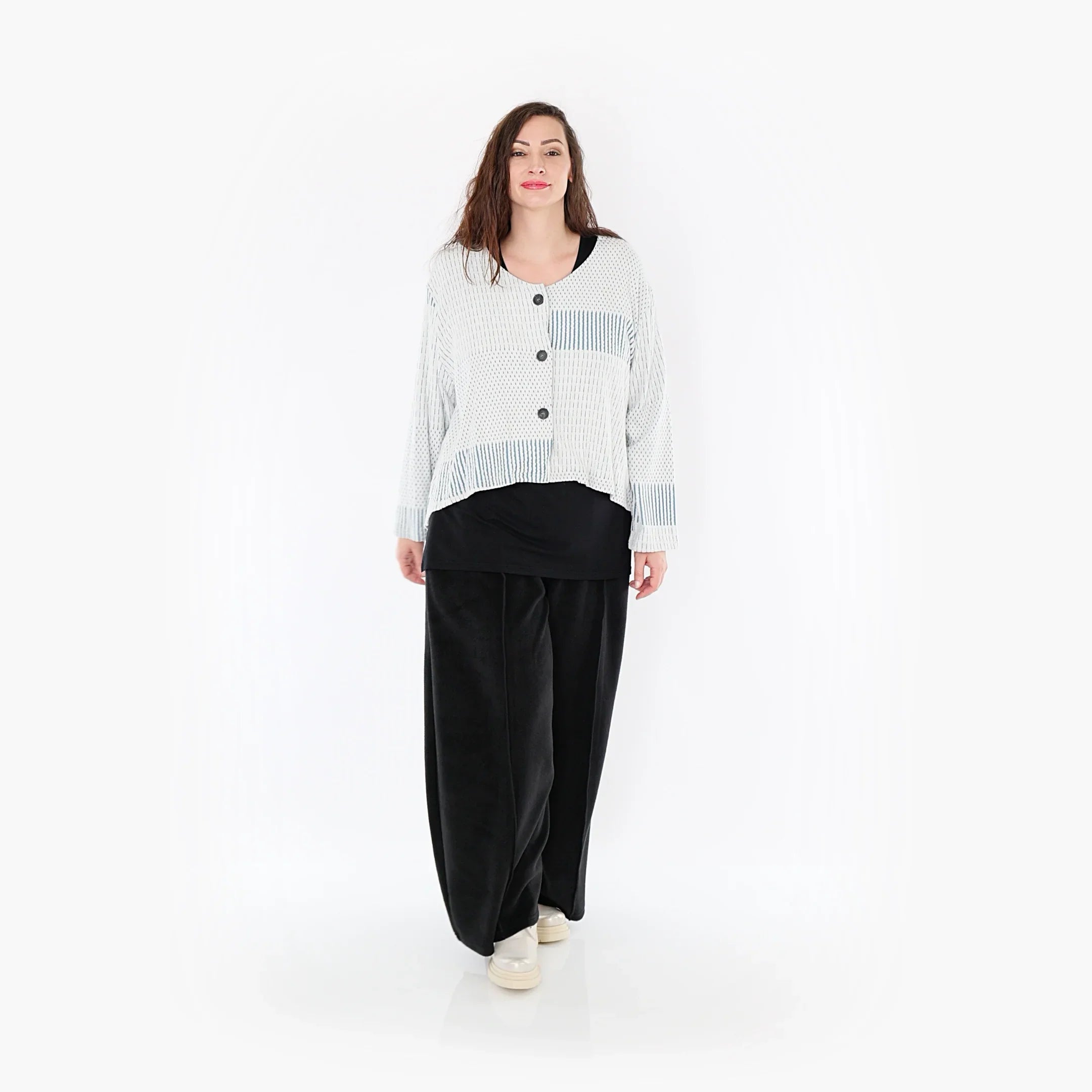 AKH 130 Jacket, Blue-Ecru