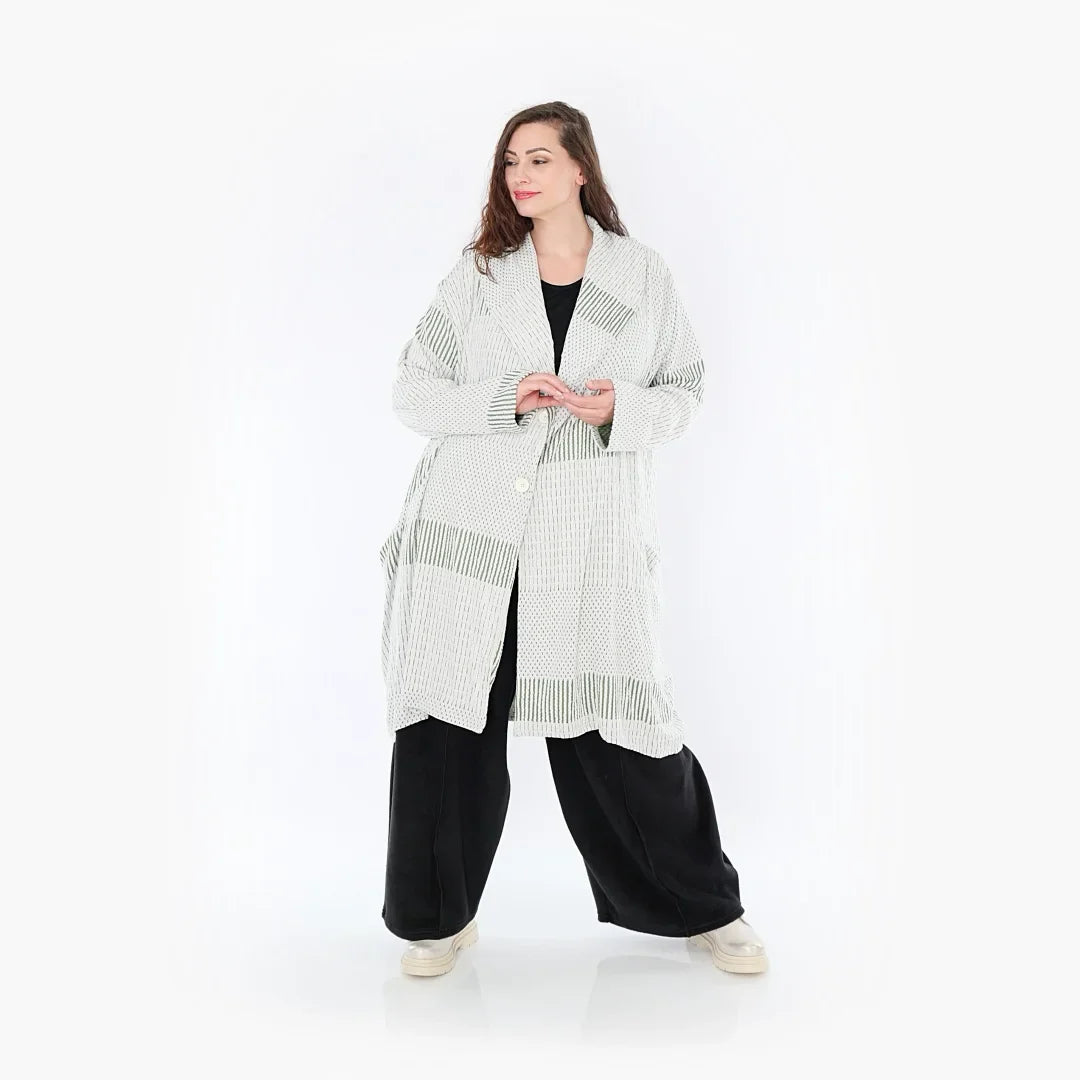 AKH 2494 Coat, Olive-Ecru