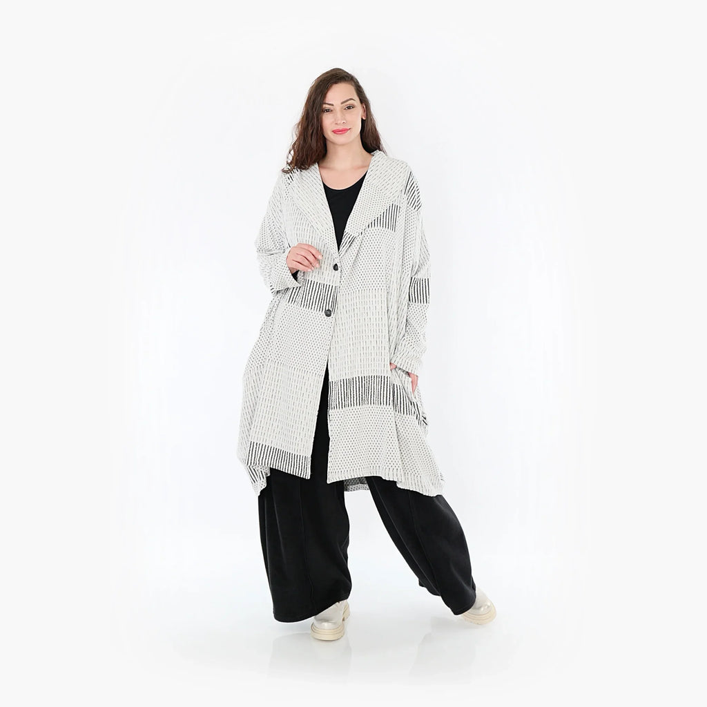 AKH Fashion Mantel 2494 Frilla, Schwarz/Ecru