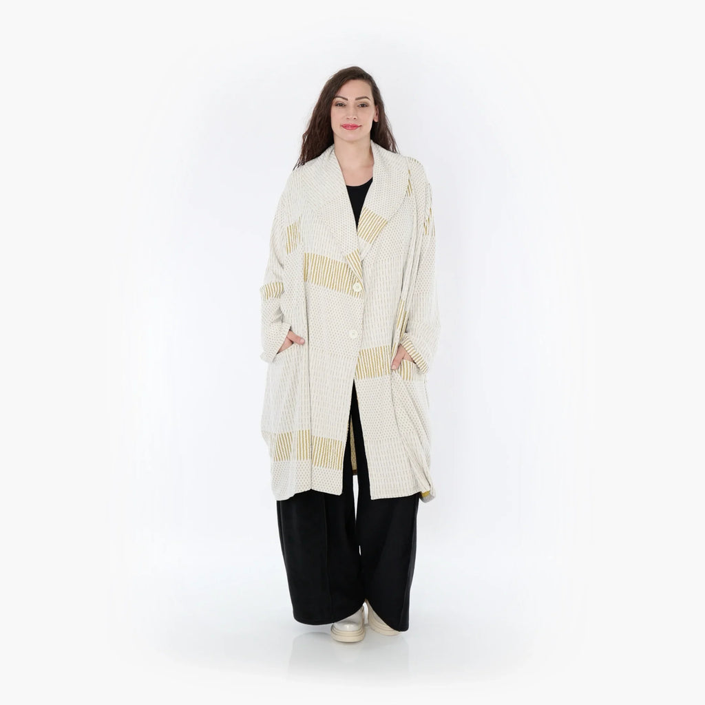 AKH Fashion Mantel 2494 Frilla, Senf/Ecru