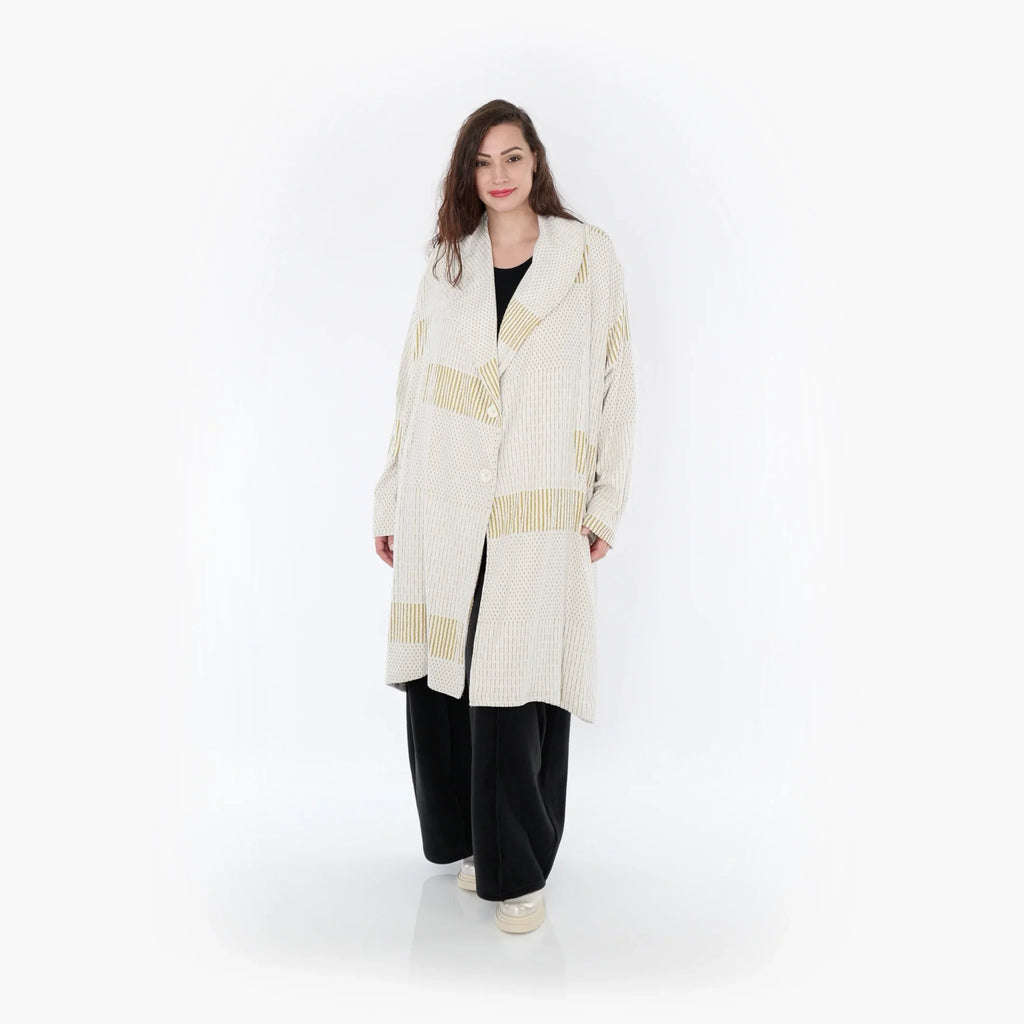 AKH Fashion Mantel 2494 Frilla, Senf/Ecru