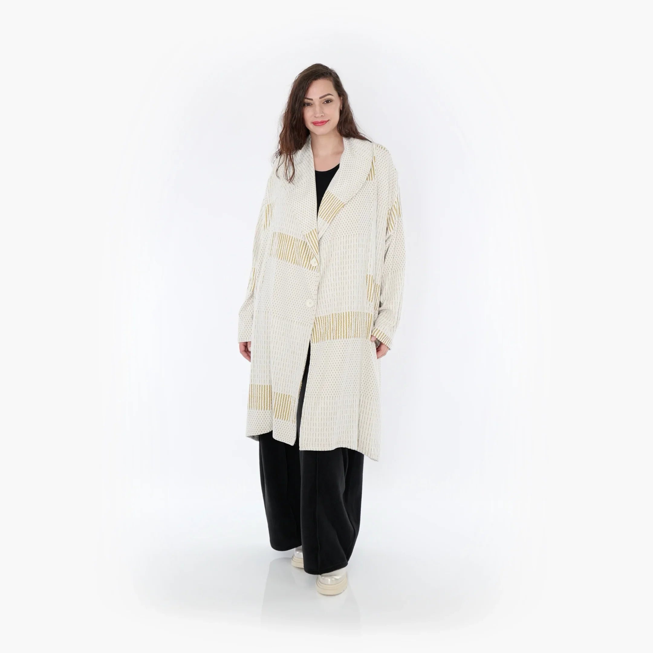 AKH Fashion Mantel 2494 Frilla, Senf/Ecru