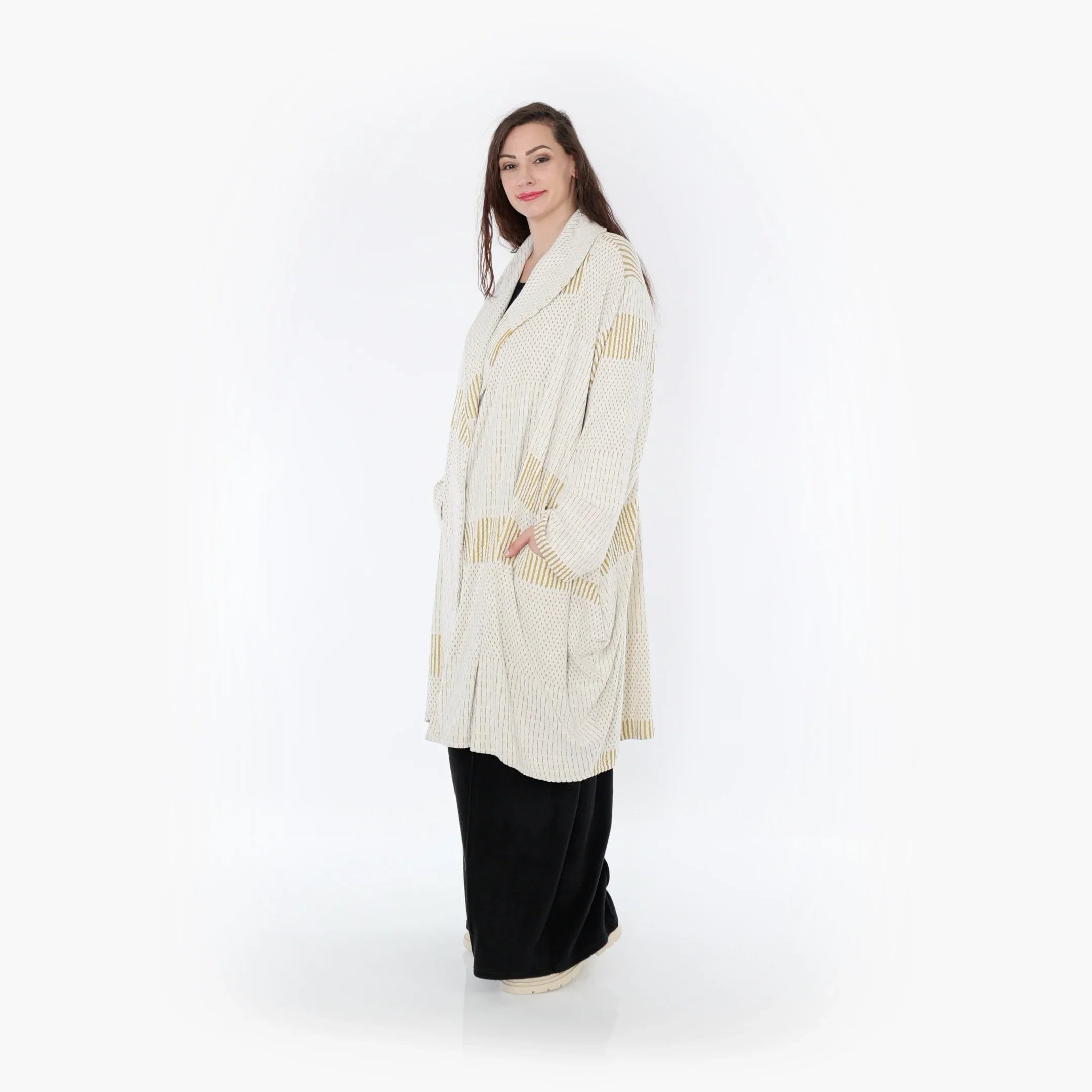 AKH Fashion Mantel 2494 Frilla, Senf/Ecru
