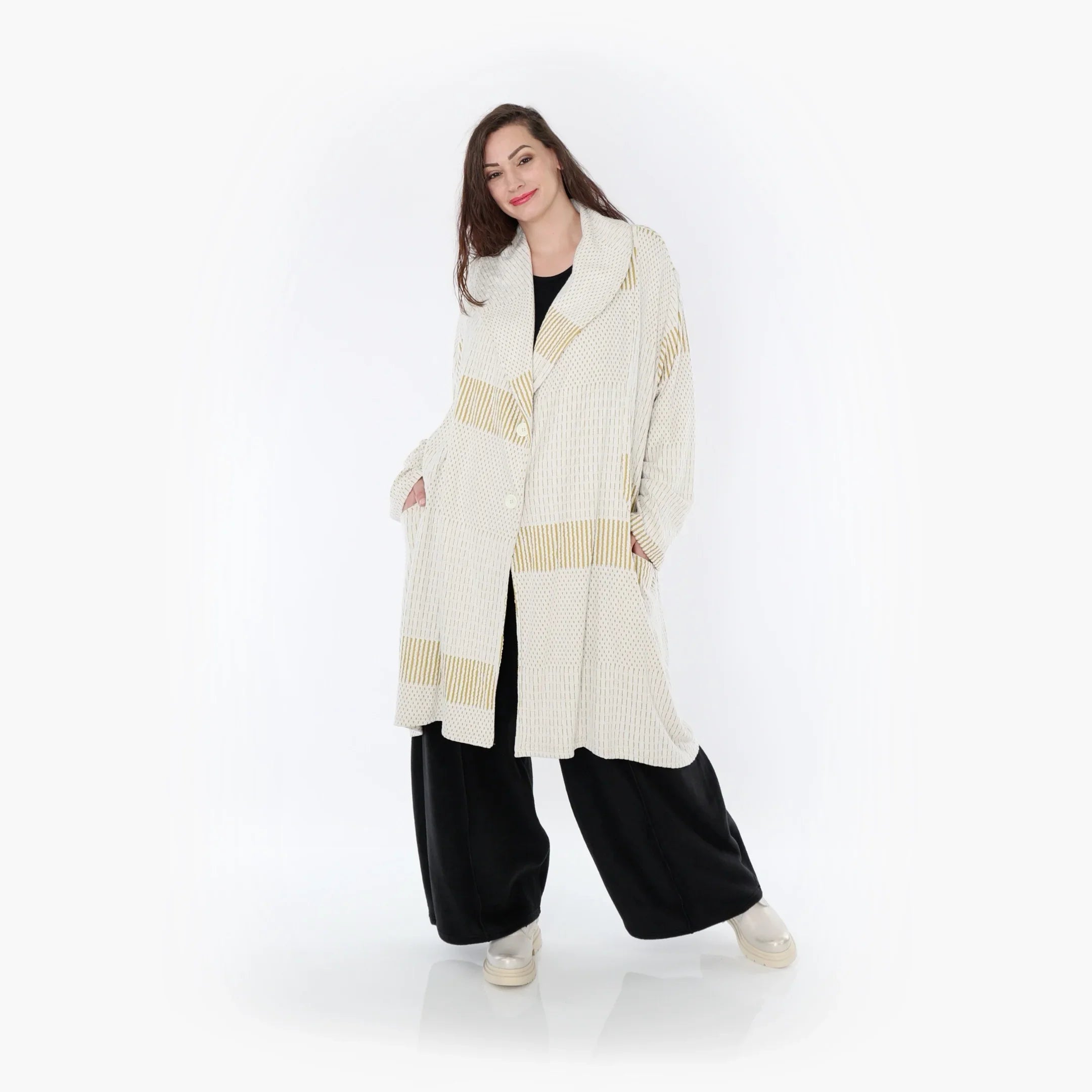 AKH Fashion Mantel 2494 Frilla, Senf/Ecru
