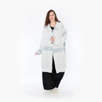 AKH 6518 Coat, Blue-Ecru