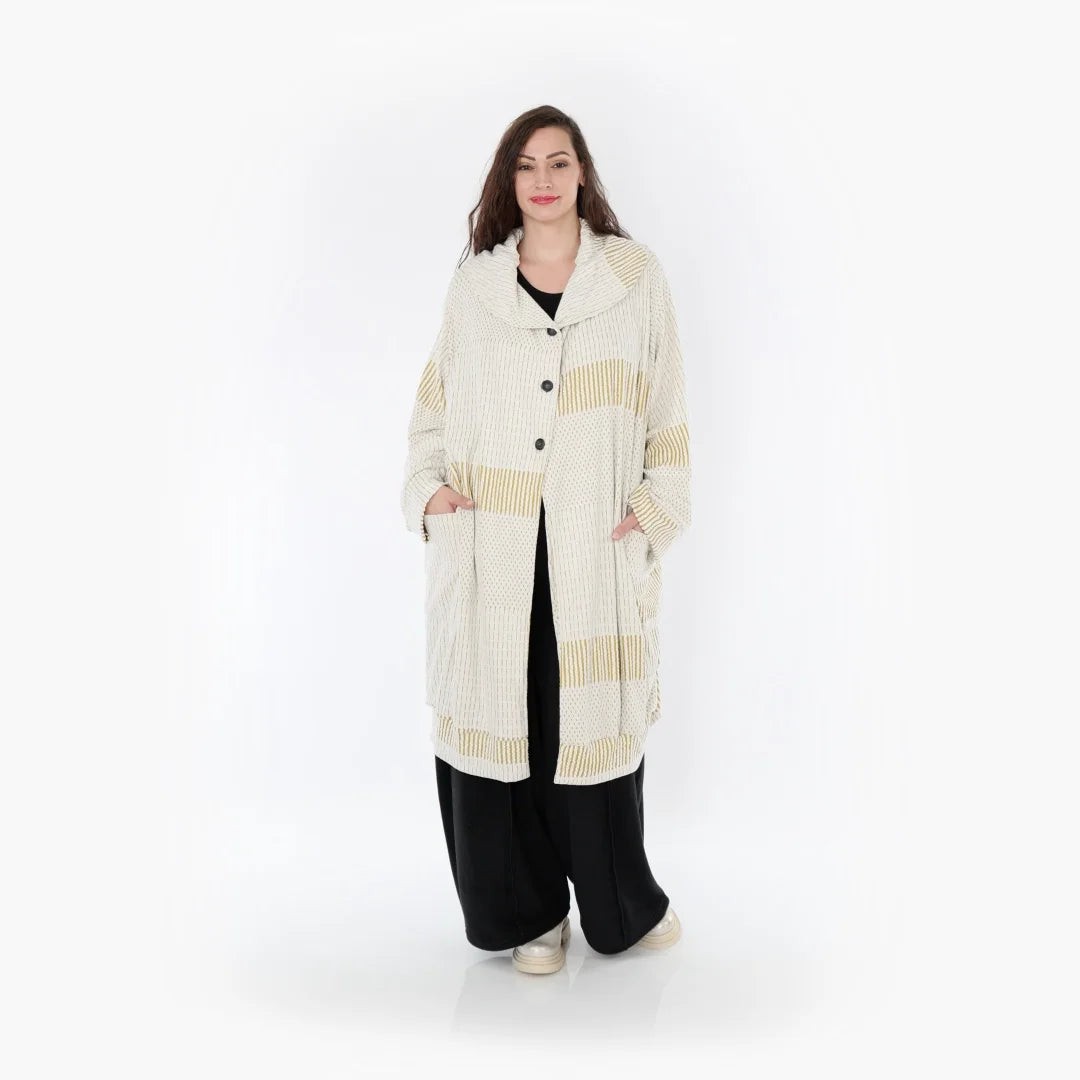 AKH Fashion Mantel 6518 Frilla, Senf/Ecru
