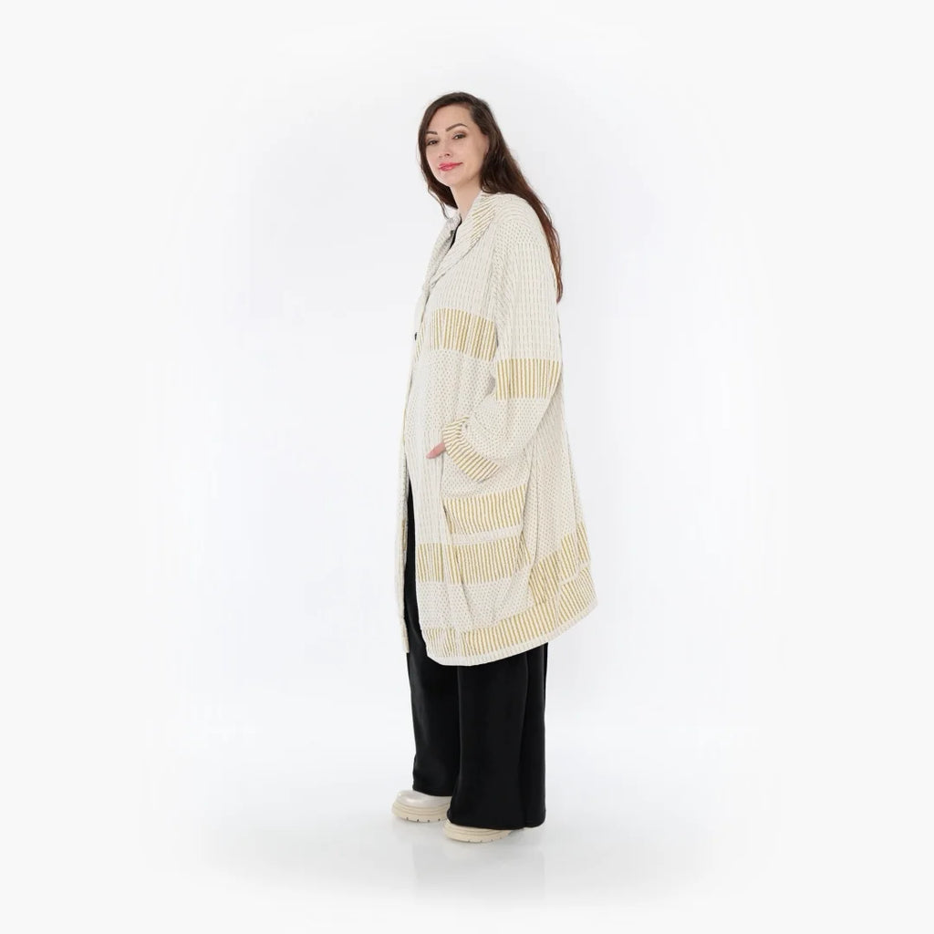 AKH Fashion Mantel 6518 Frilla, Senf/Ecru