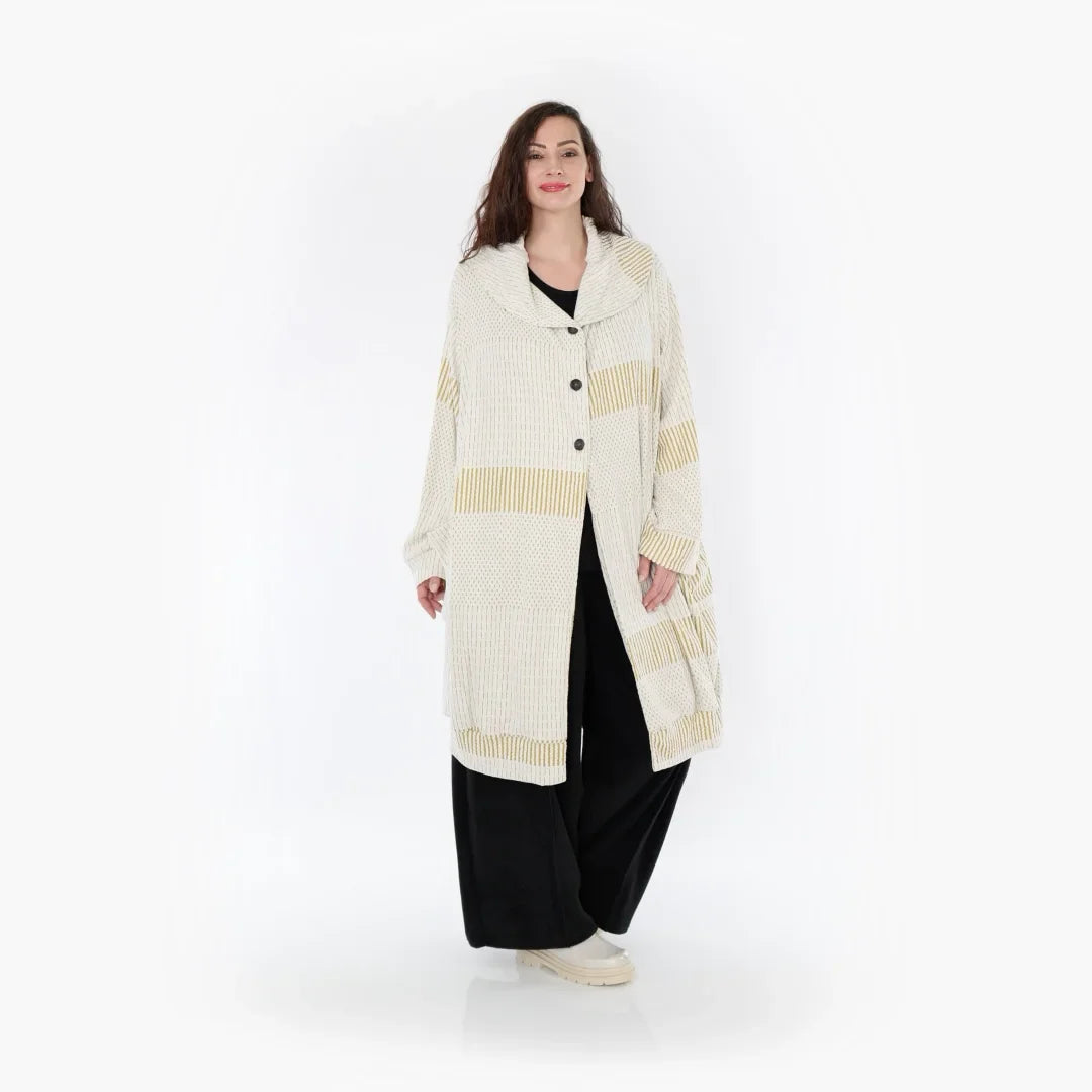 AKH Fashion Mantel 6518 Frilla, Senf/Ecru