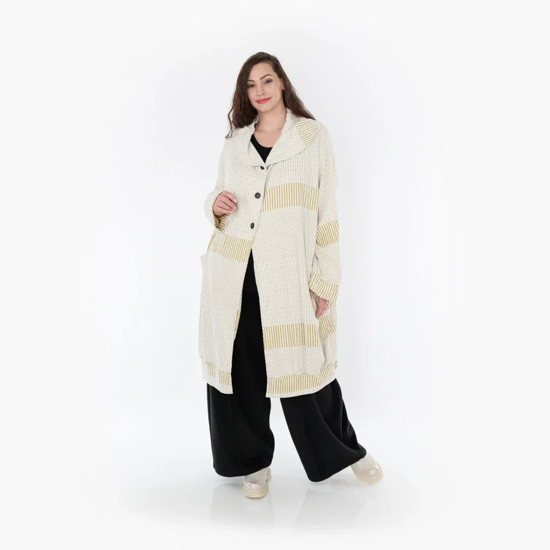 AKH Fashion Mantel 6518 Frilla, Senf/Ecru