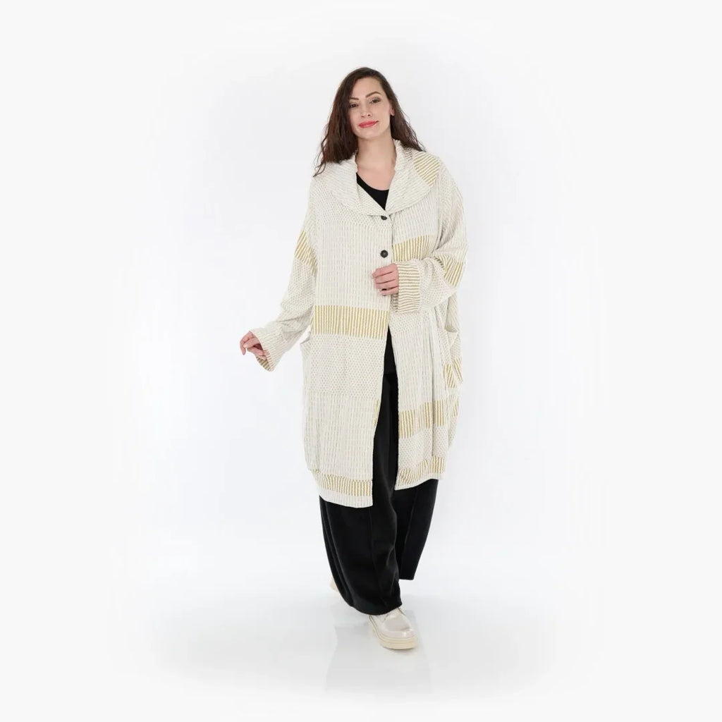 AKH Fashion Mantel 6518 Frilla, Senf/Ecru