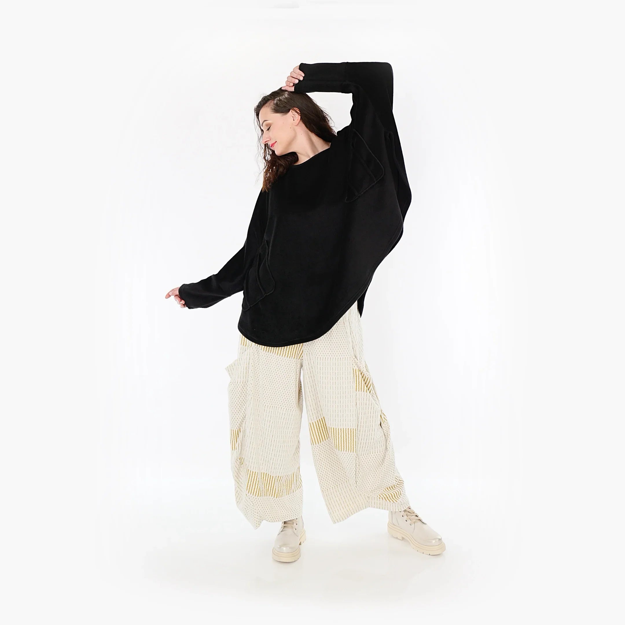 AKH 8069 Trousers, Mustard-Ecru