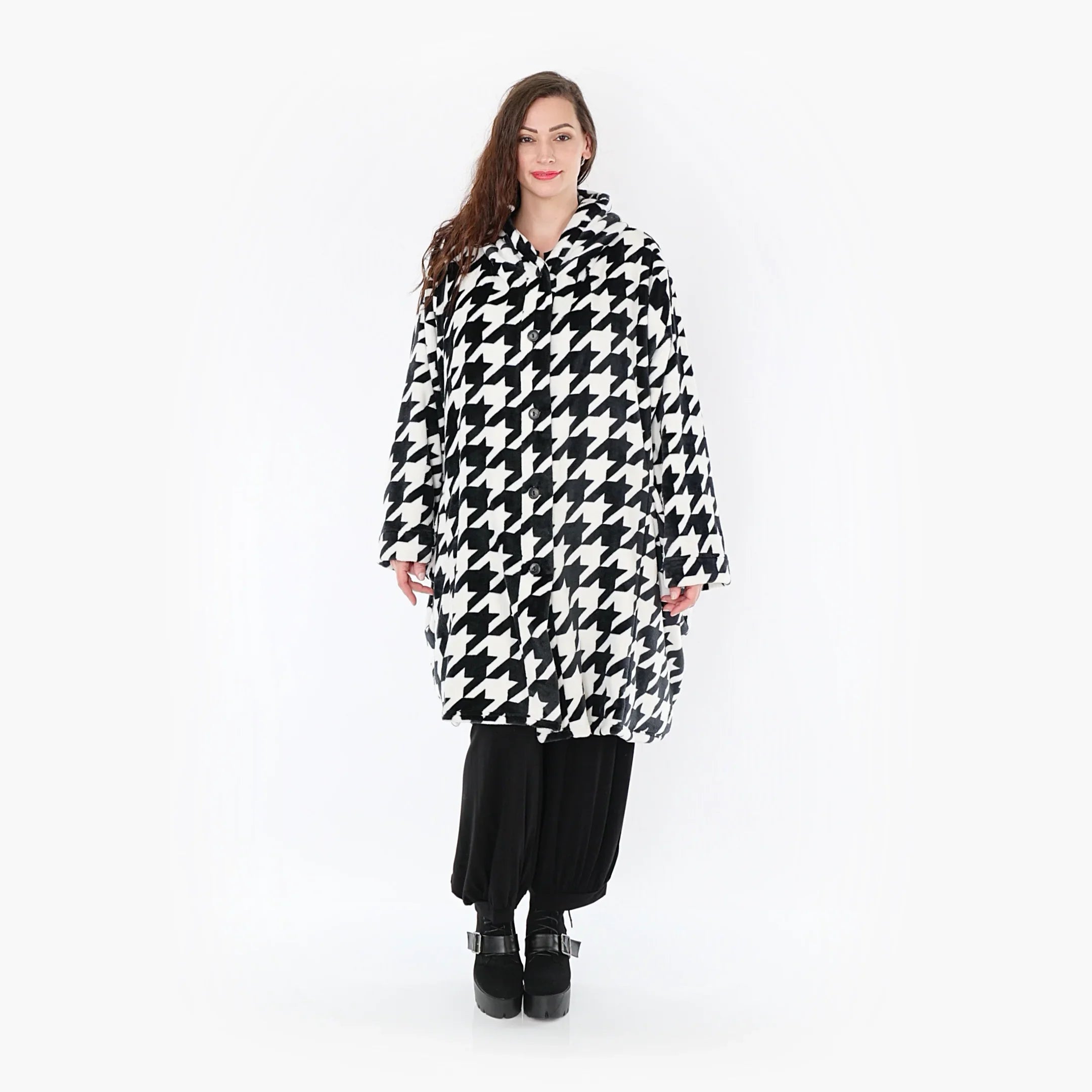 AKH Fashion Mantel 6660 Zoey, Schwarz/Weiss