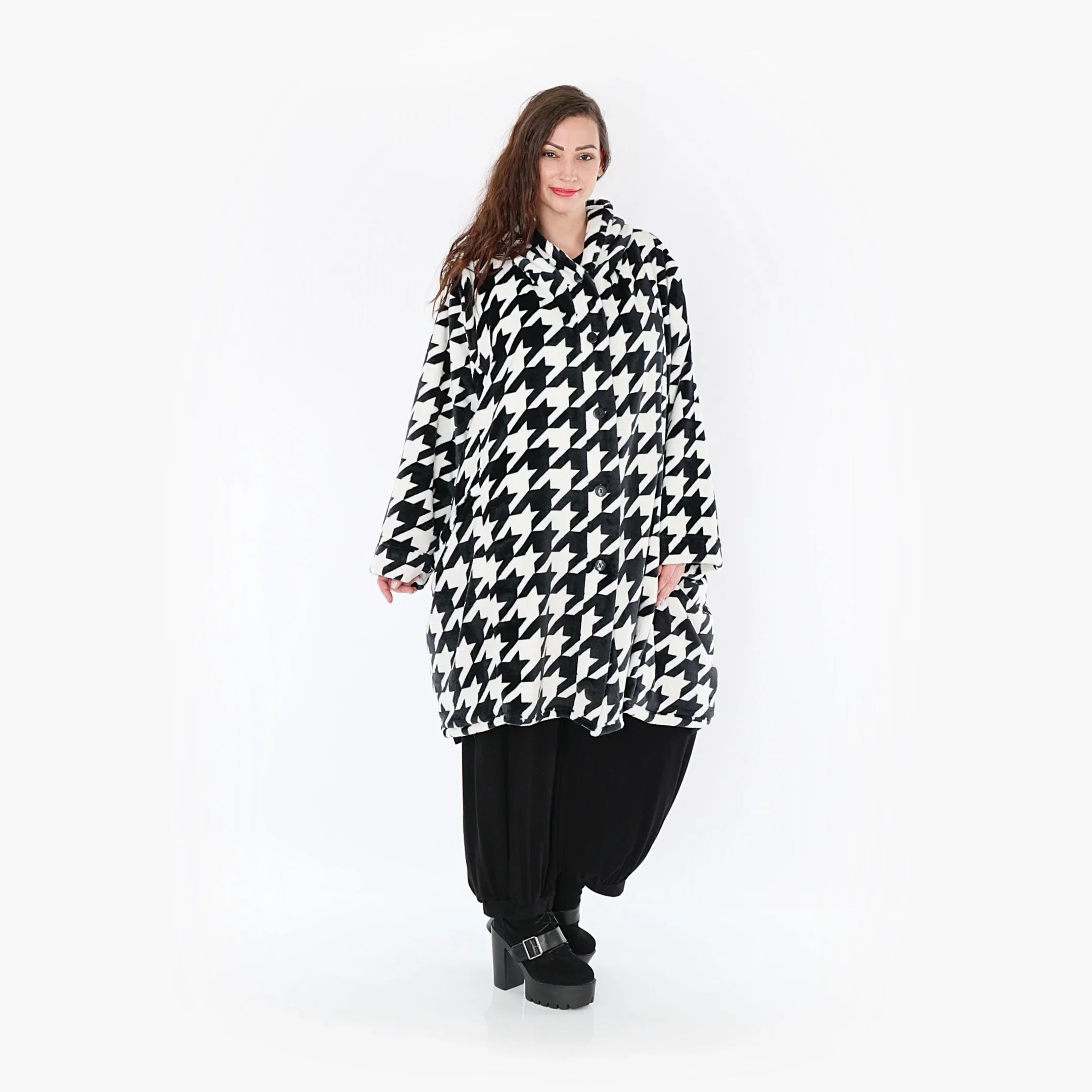 AKH Fashion Mantel 6660 Zoey, Schwarz/Weiss