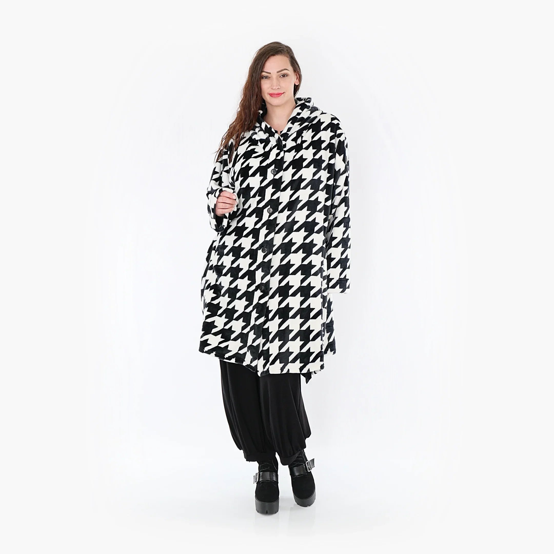AKH Fashion Mantel 6660 Zoey, Schwarz/Weiss