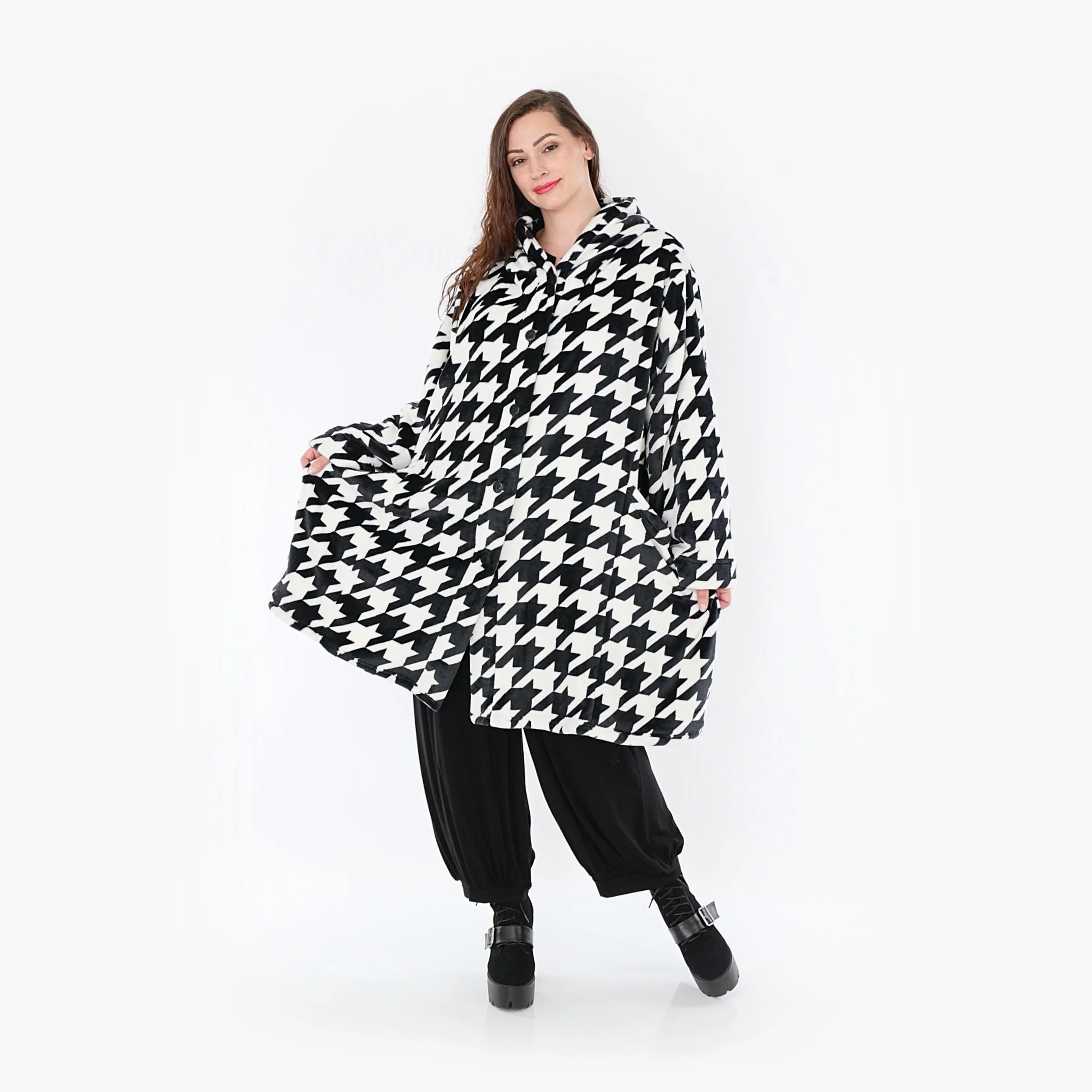 AKH Fashion Mantel 6660 Zoey, Schwarz/Weiss