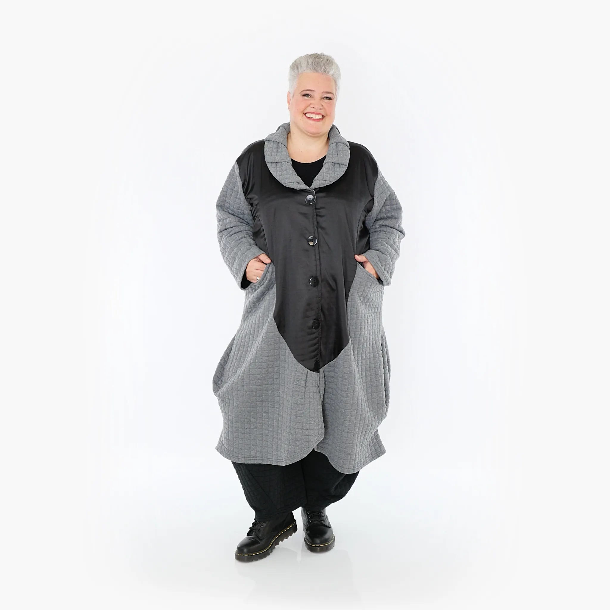 AKH Fashion Mantel 6885 Monique, Grau/Schwarz