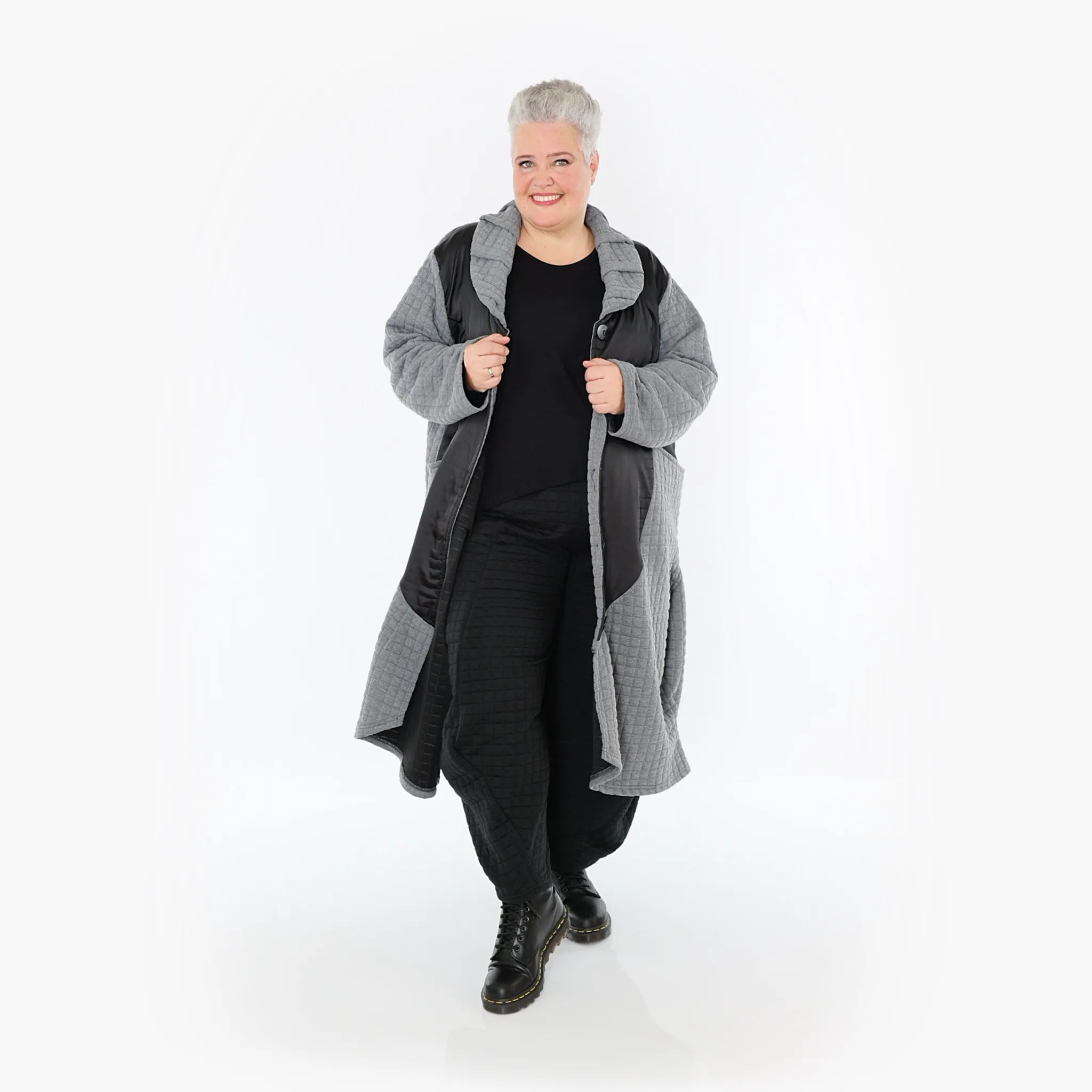 AKH Fashion Mantel 6885 Monique, Grau/Schwarz