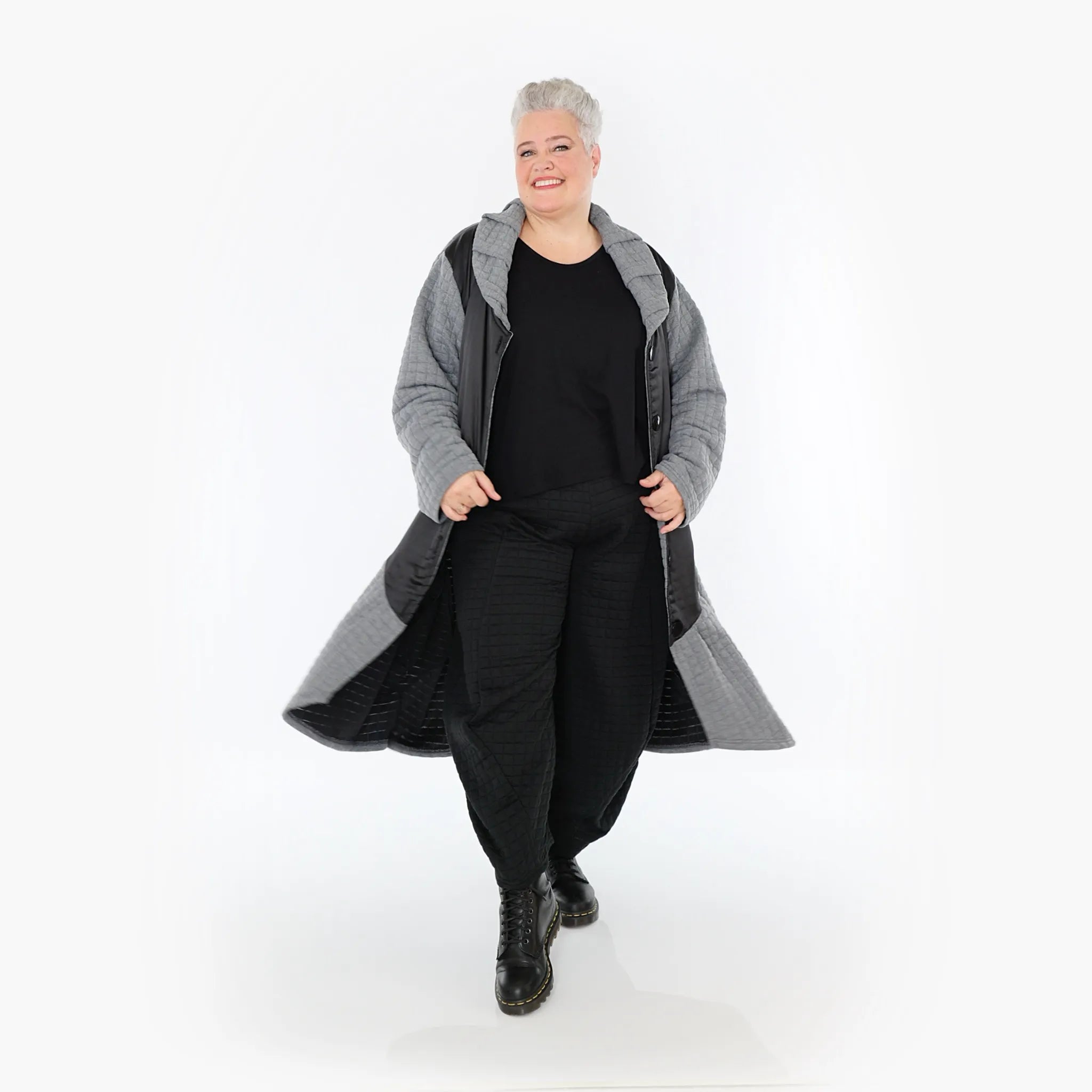 AKH Fashion Mantel 6885 Monique, Grau/Schwarz