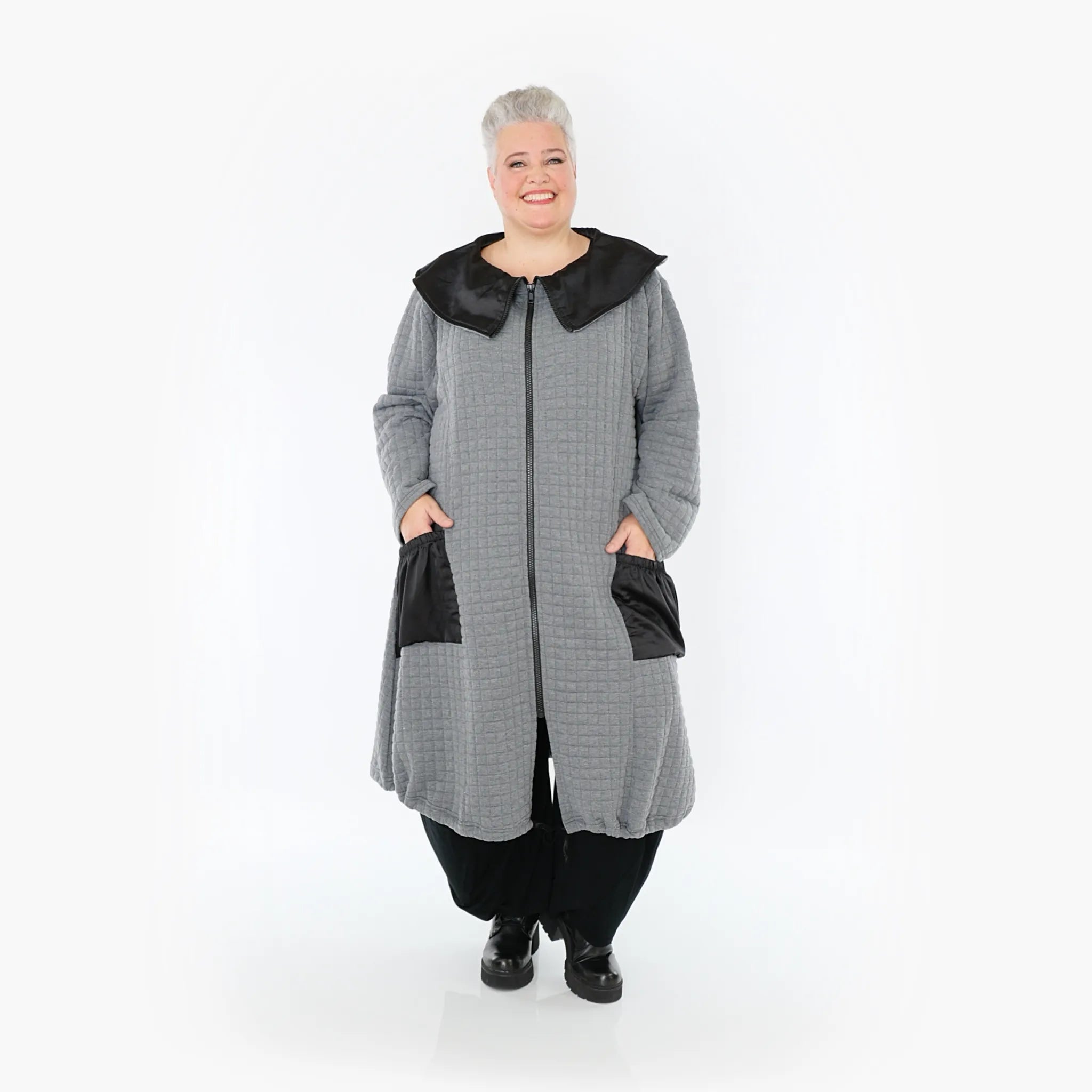 AKH Fashion Mantel 7004 Monique, Grau/Schwarz